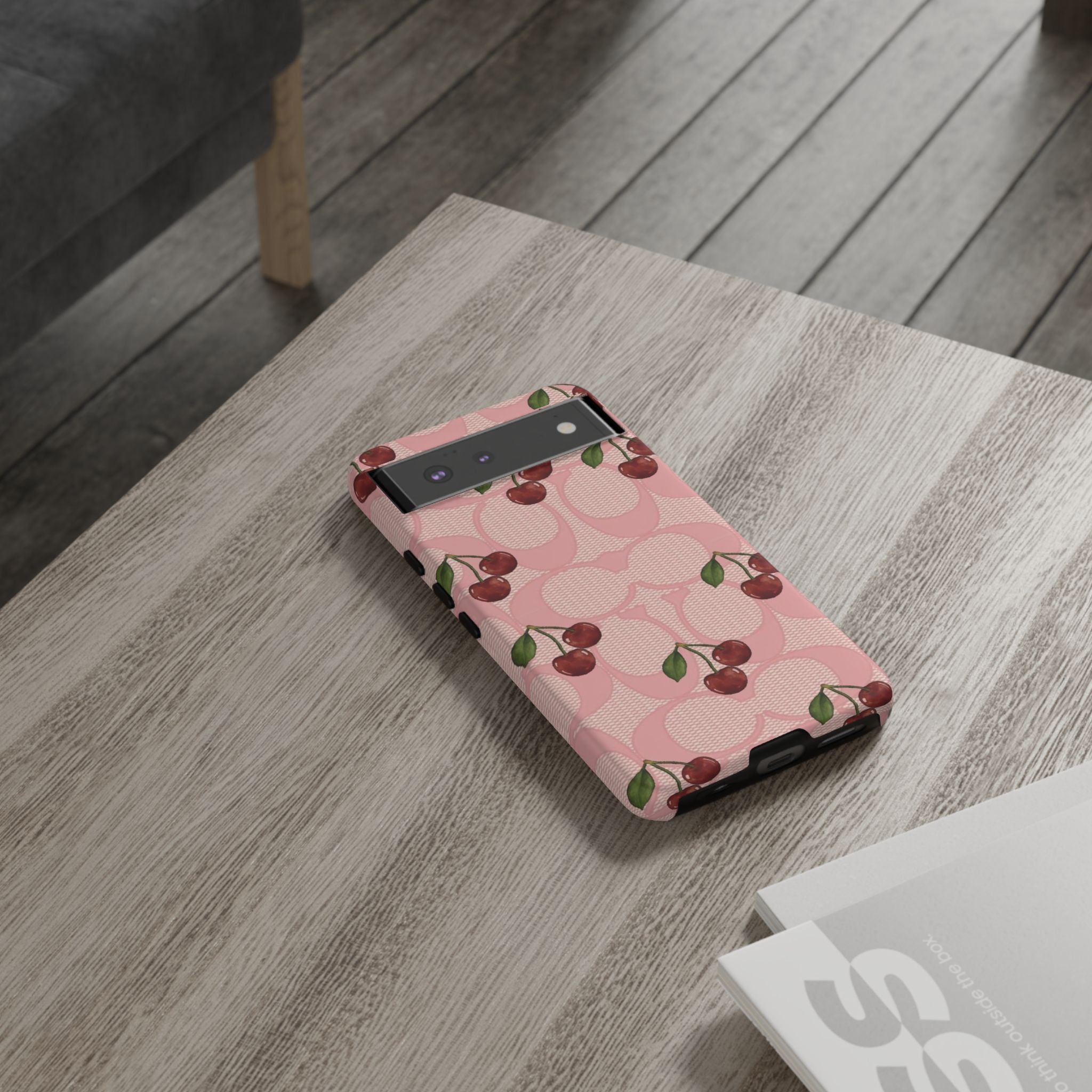 Cherry Pattern Magnetic Clear Impact Case | Phone Cover, Eco-friendly, Gift for Teens, Stylish Protection, Cherry Lovers