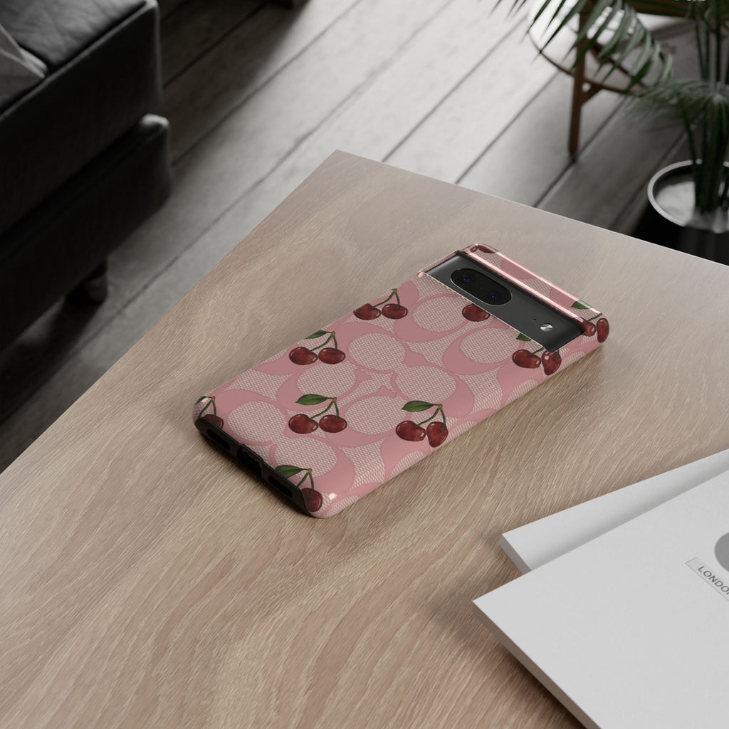 Cherry Pattern Magnetic Clear Impact Case | Phone Cover, Eco-friendly, Gift for Teens, Stylish Protection, Cherry Lovers
