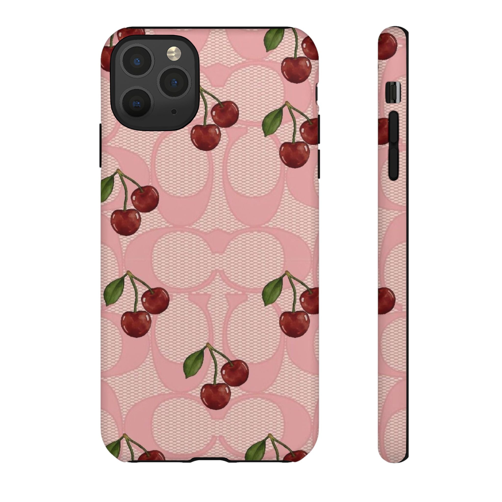 Cherry Pattern Magnetic Clear Impact Case | Phone Cover, Eco-friendly, Gift for Teens, Stylish Protection, Cherry Lovers