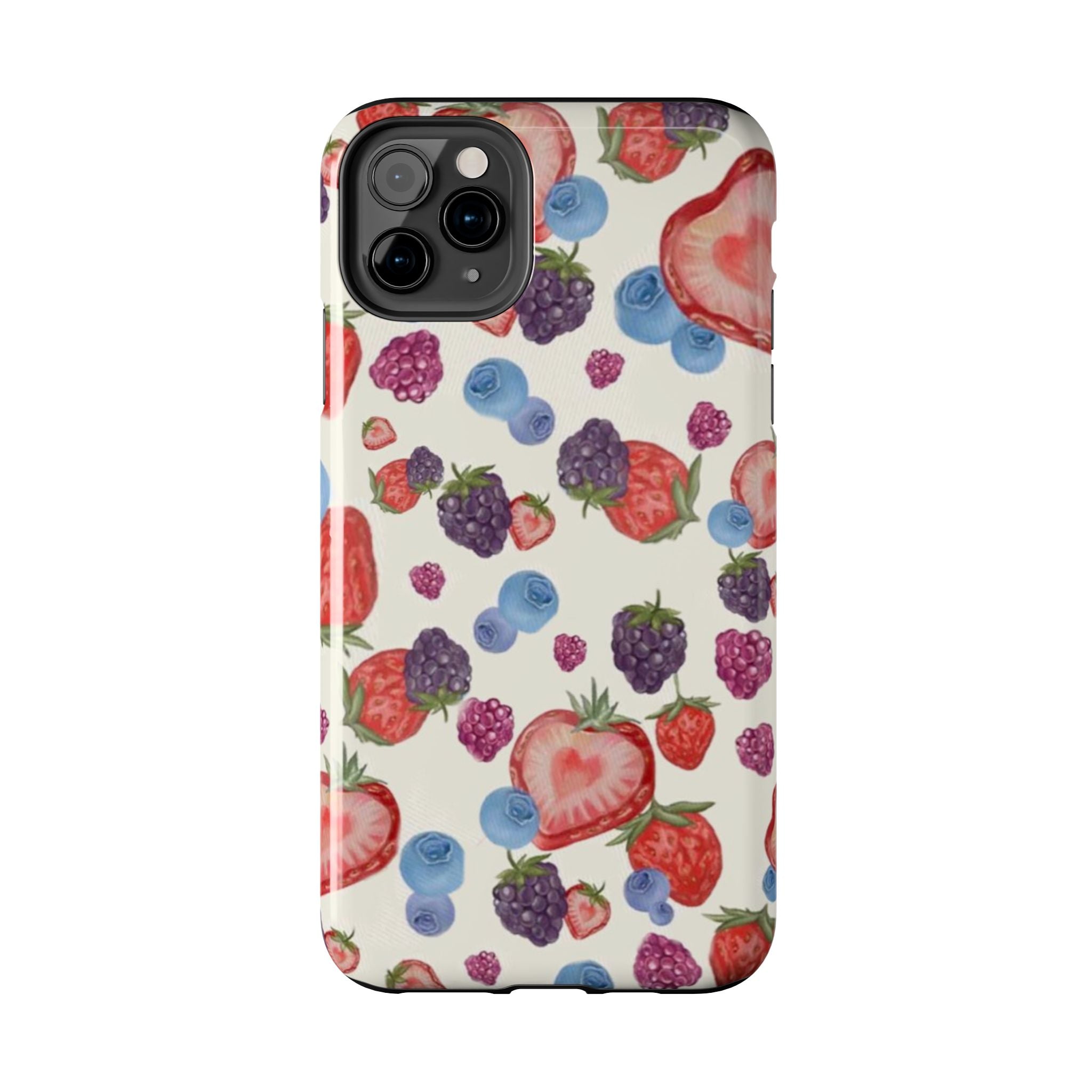 Vibrant Berry Pattern Phone Case | Tough Phone Cases, Floral Phone Cover, Berry Design, Gifts for Her, Summer Accessory