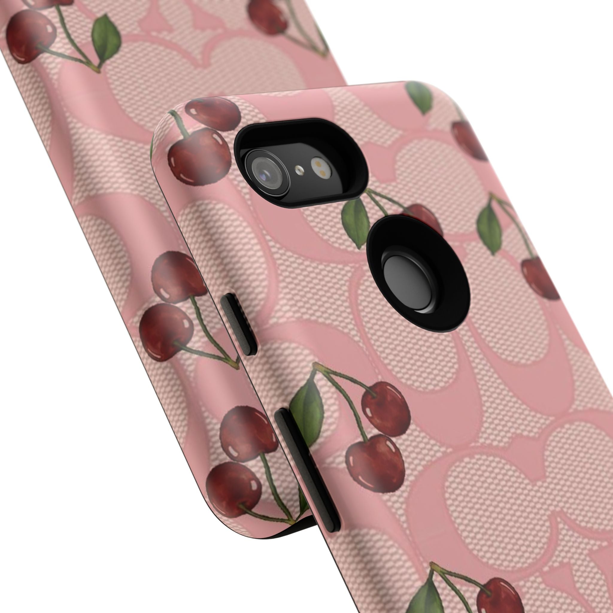 Cherry Pattern Magnetic Clear Impact Case | Phone Cover, Eco-friendly, Gift for Teens, Stylish Protection, Cherry Lovers