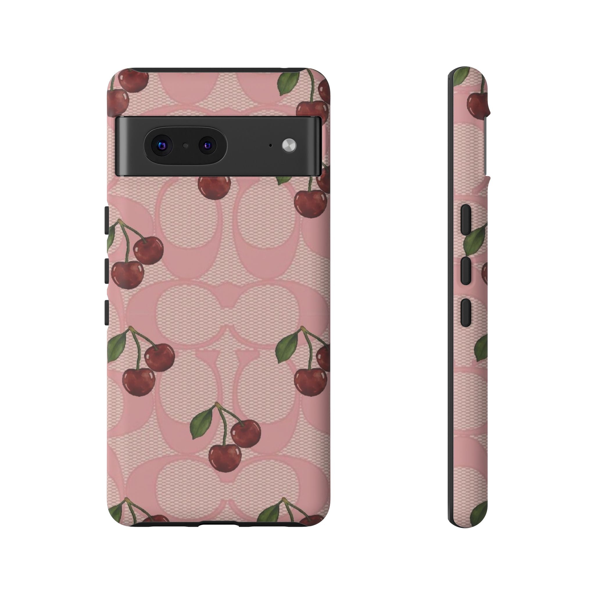 Cherry Pattern Magnetic Clear Impact Case | Phone Cover, Eco-friendly, Gift for Teens, Stylish Protection, Cherry Lovers