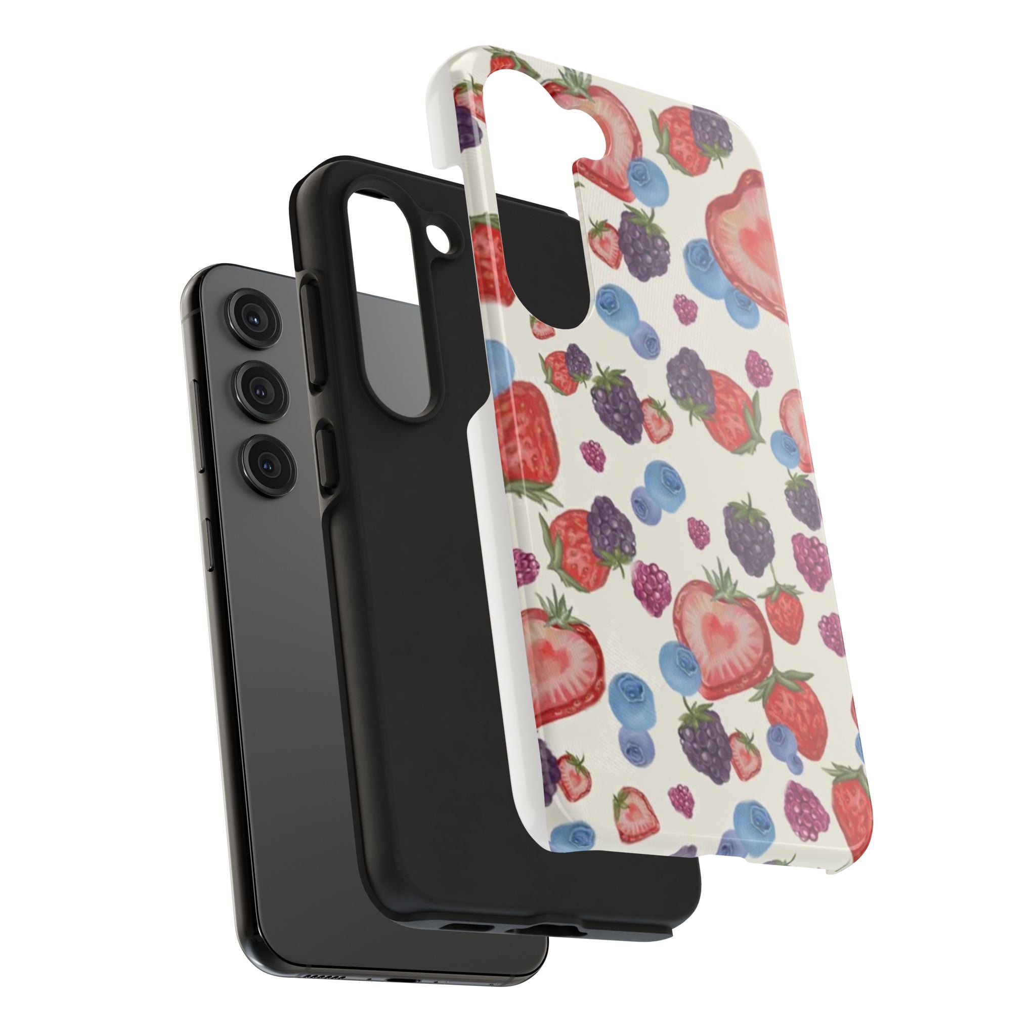 Vibrant Berry Pattern Phone Case | Tough Phone Cases, Floral Phone Cover, Berry Design, Gifts for Her, Summer Accessory