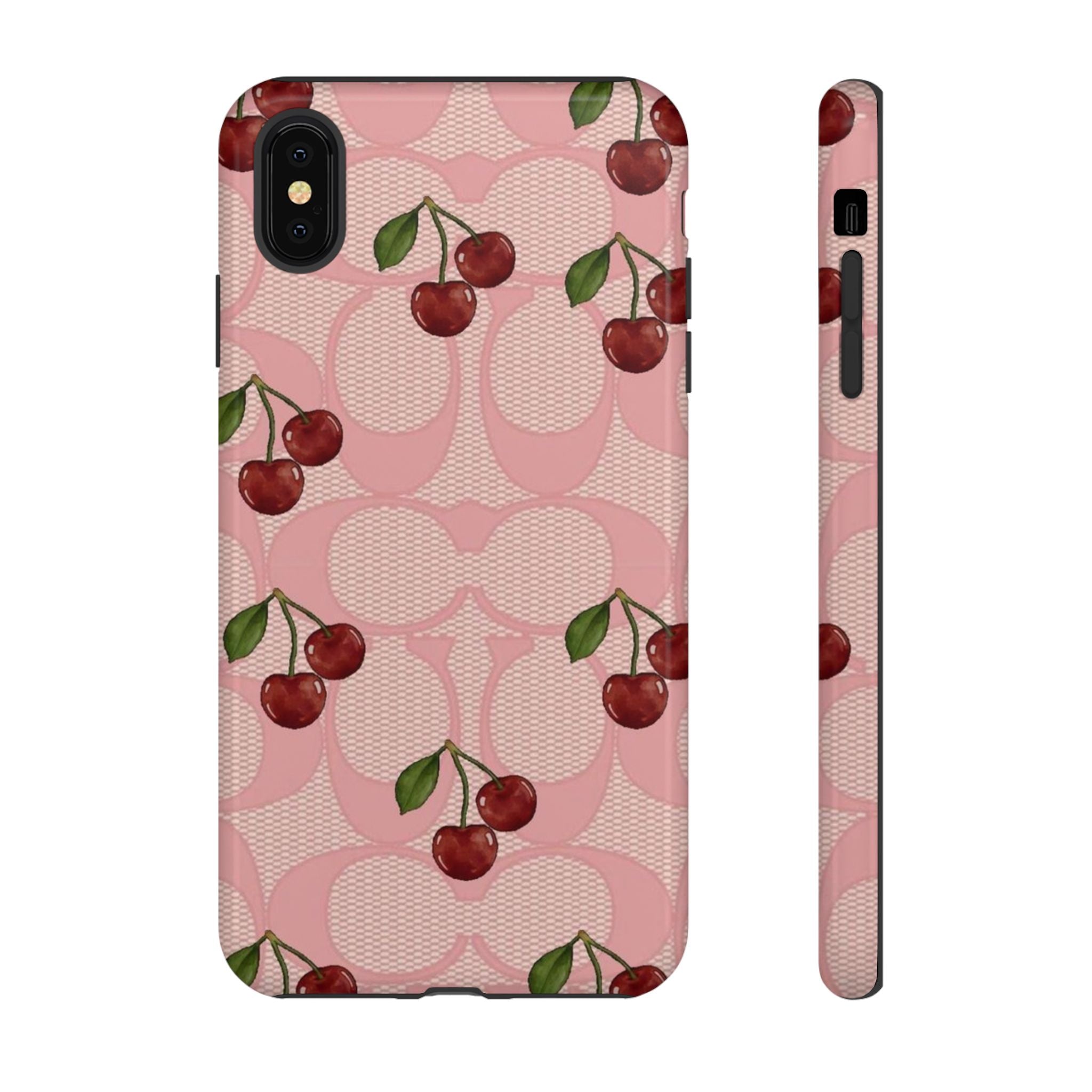 Cherry Pattern Magnetic Clear Impact Case | Phone Cover, Eco-friendly, Gift for Teens, Stylish Protection, Cherry Lovers