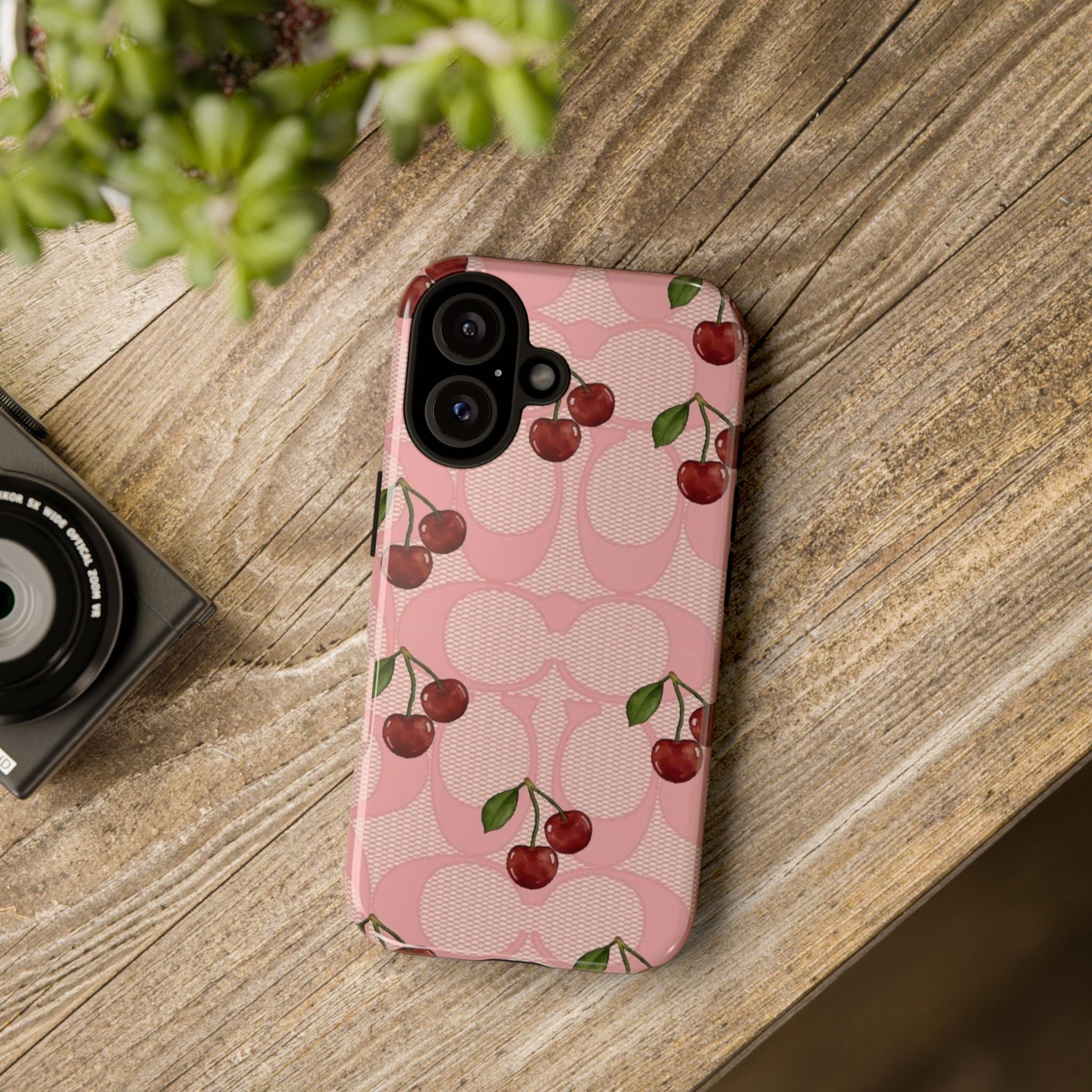 Cherry Pattern Magnetic Clear Impact Case | Phone Cover, Eco-friendly, Gift for Teens, Stylish Protection, Cherry Lovers