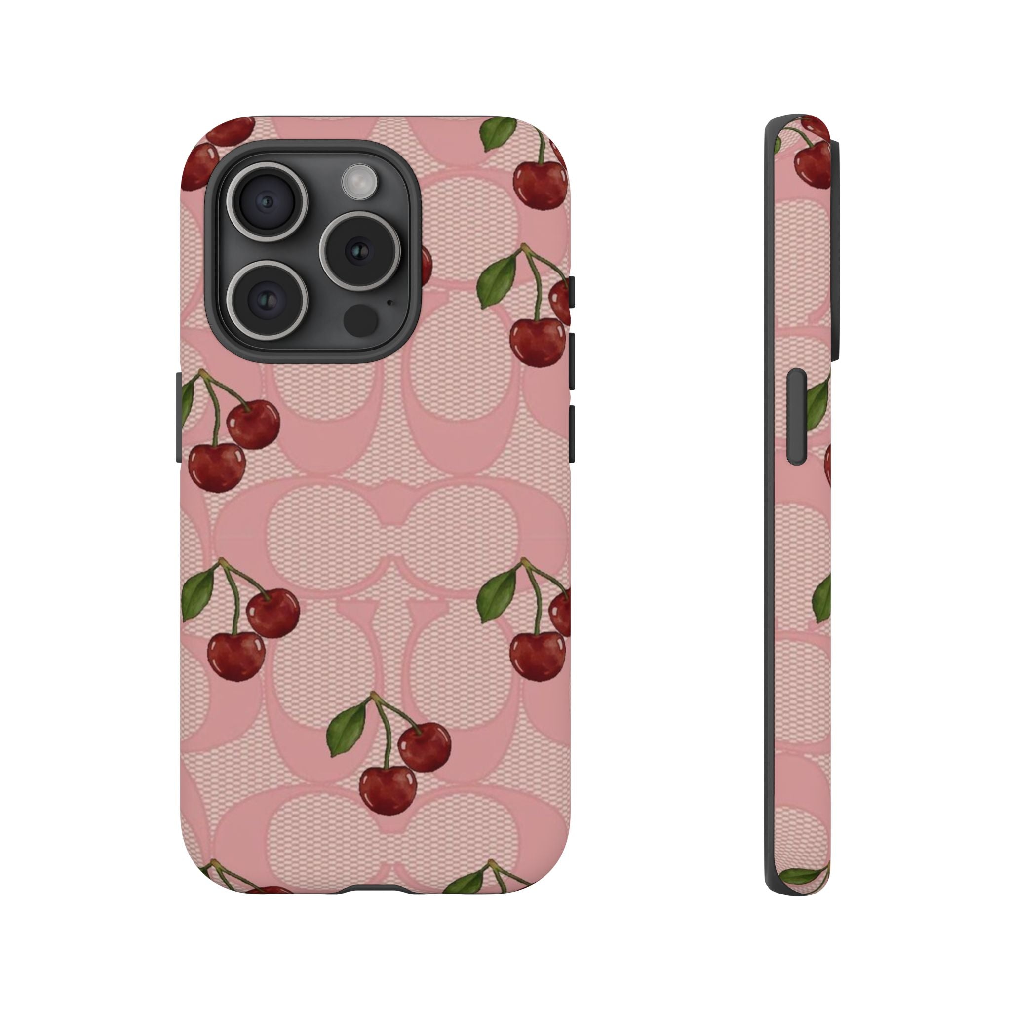 Cherry Pattern Magnetic Clear Impact Case | Phone Cover, Eco-friendly, Gift for Teens, Stylish Protection, Cherry Lovers