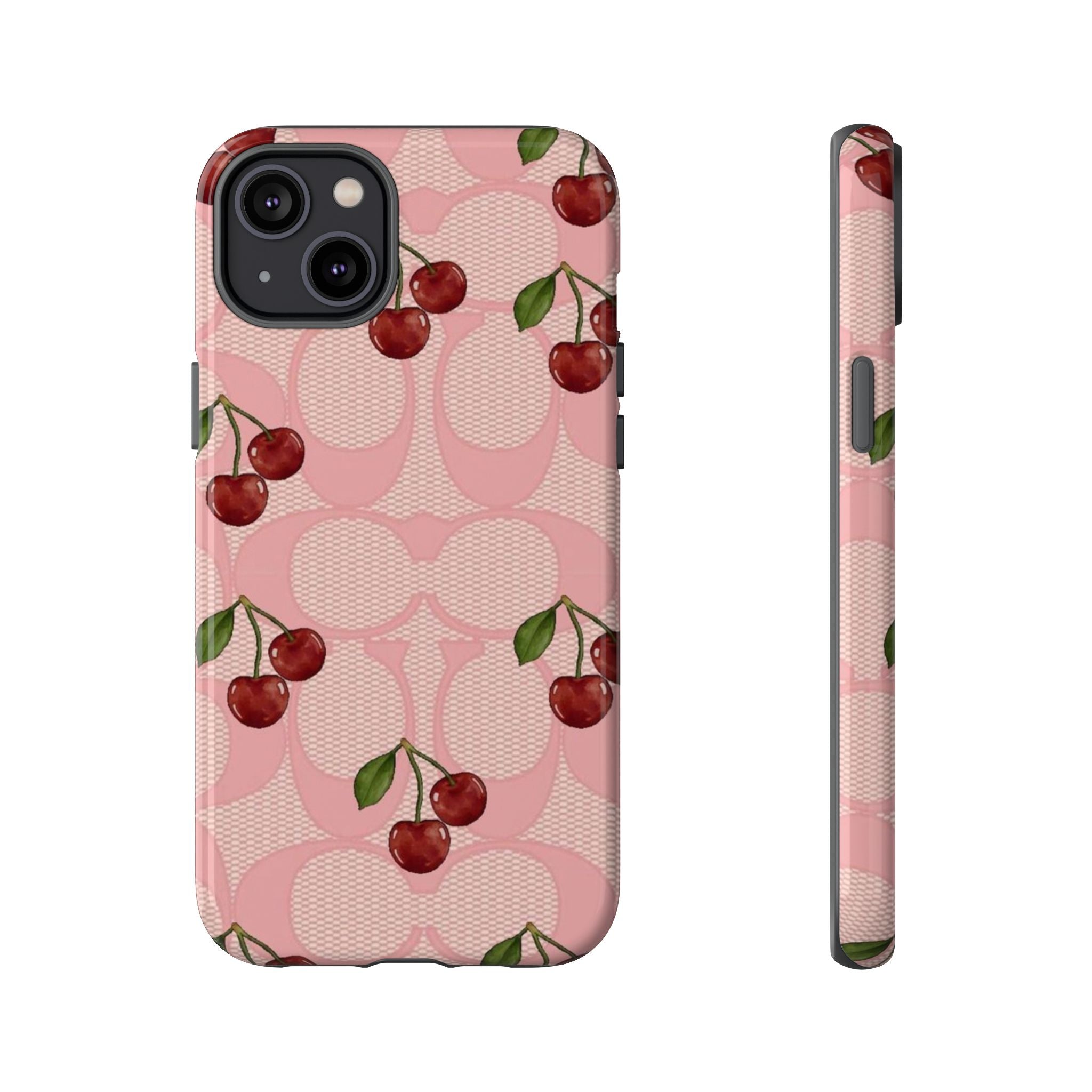 Cherry Pattern Magnetic Clear Impact Case | Phone Cover, Eco-friendly, Gift for Teens, Stylish Protection, Cherry Lovers