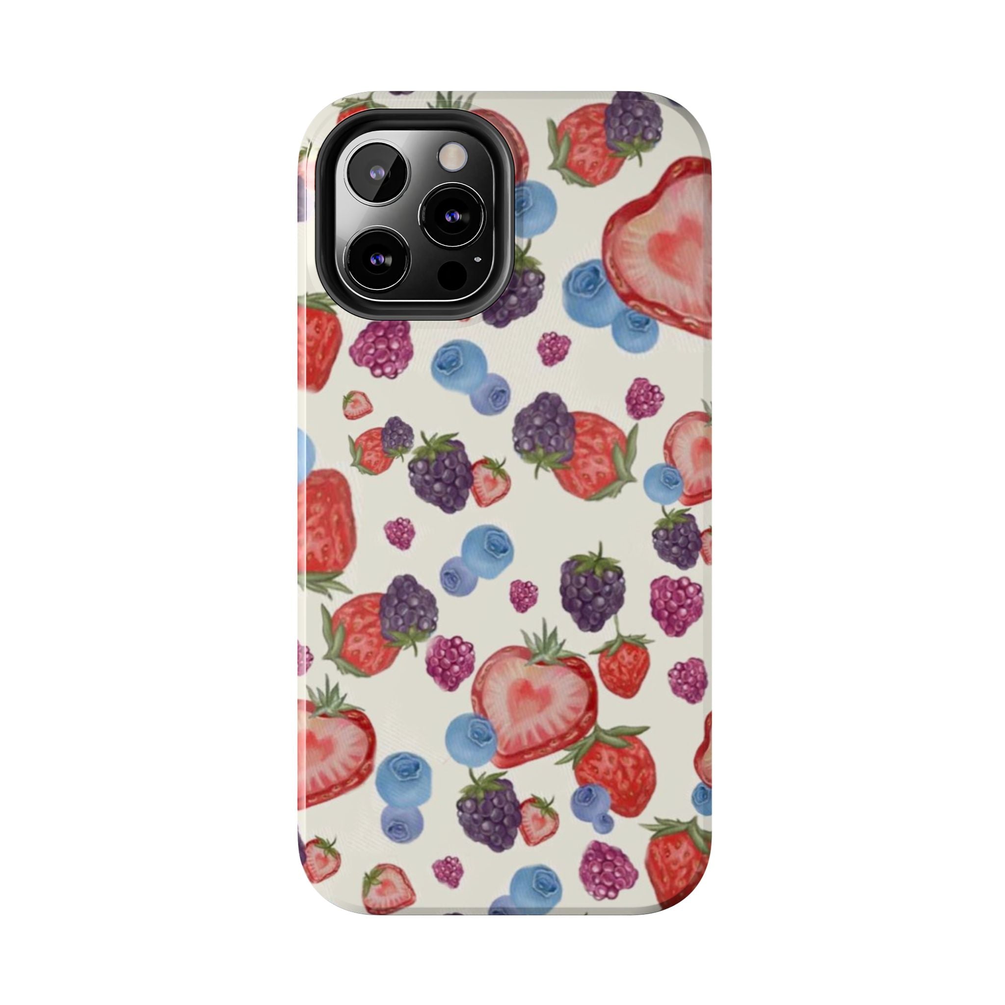 Vibrant Berry Pattern Phone Case | Tough Phone Cases, Floral Phone Cover, Berry Design, Gifts for Her, Summer Accessory