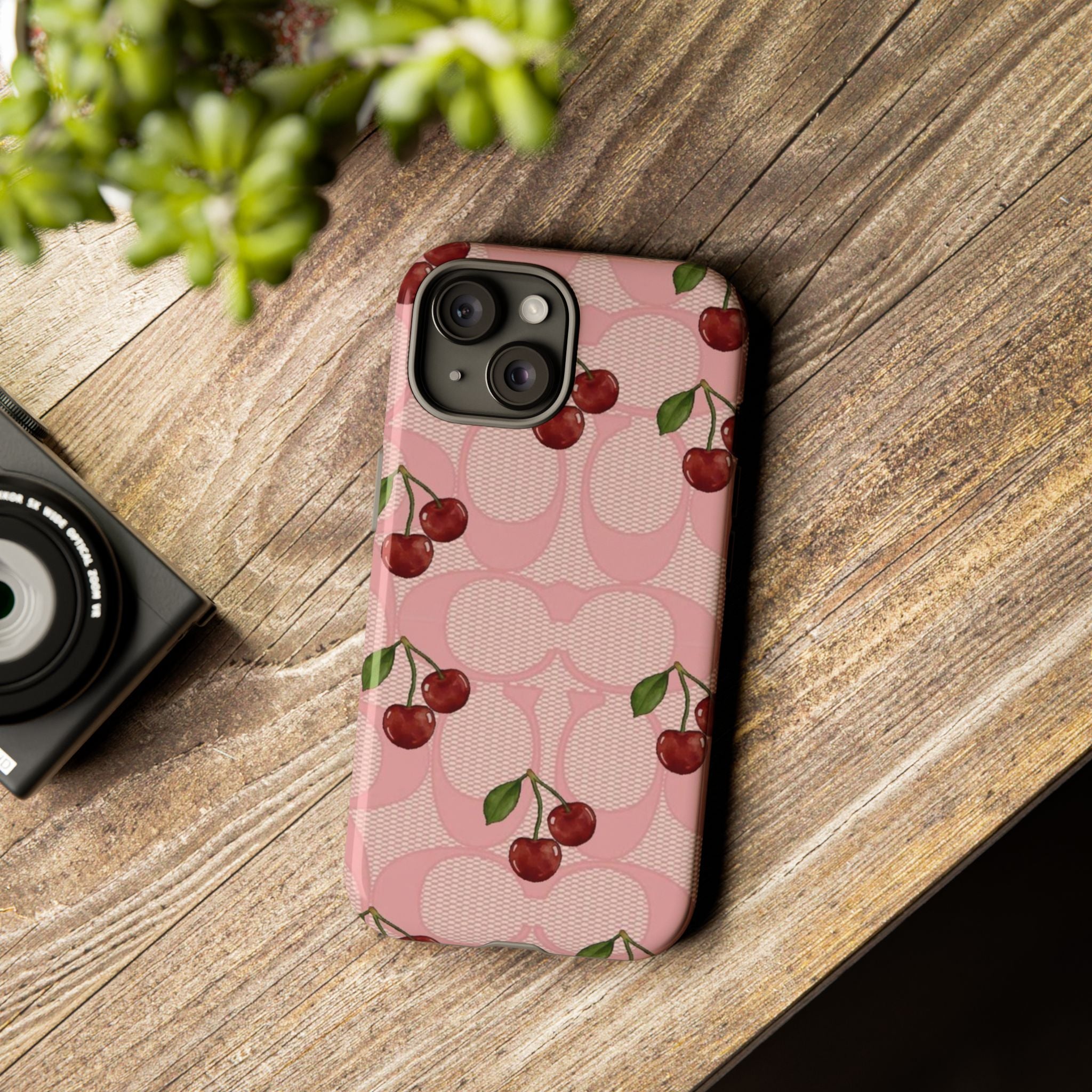 Cherry Pattern Magnetic Clear Impact Case | Phone Cover, Eco-friendly, Gift for Teens, Stylish Protection, Cherry Lovers