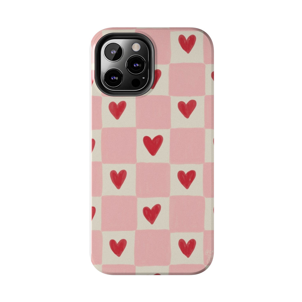 Love-Patterned Tough Phone Case, Heart Design for Essential Protection, Cute Gift for Her, Valentine's Day, Birthday, Everyday Use