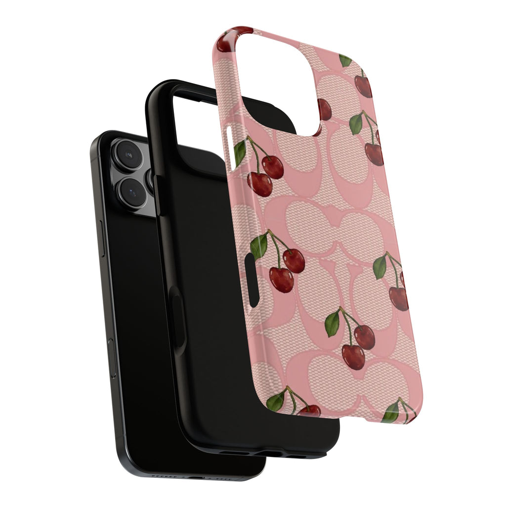 Cherry Pattern Magnetic Clear Impact Case | Phone Cover, Eco-friendly, Gift for Teens, Stylish Protection, Cherry Lovers