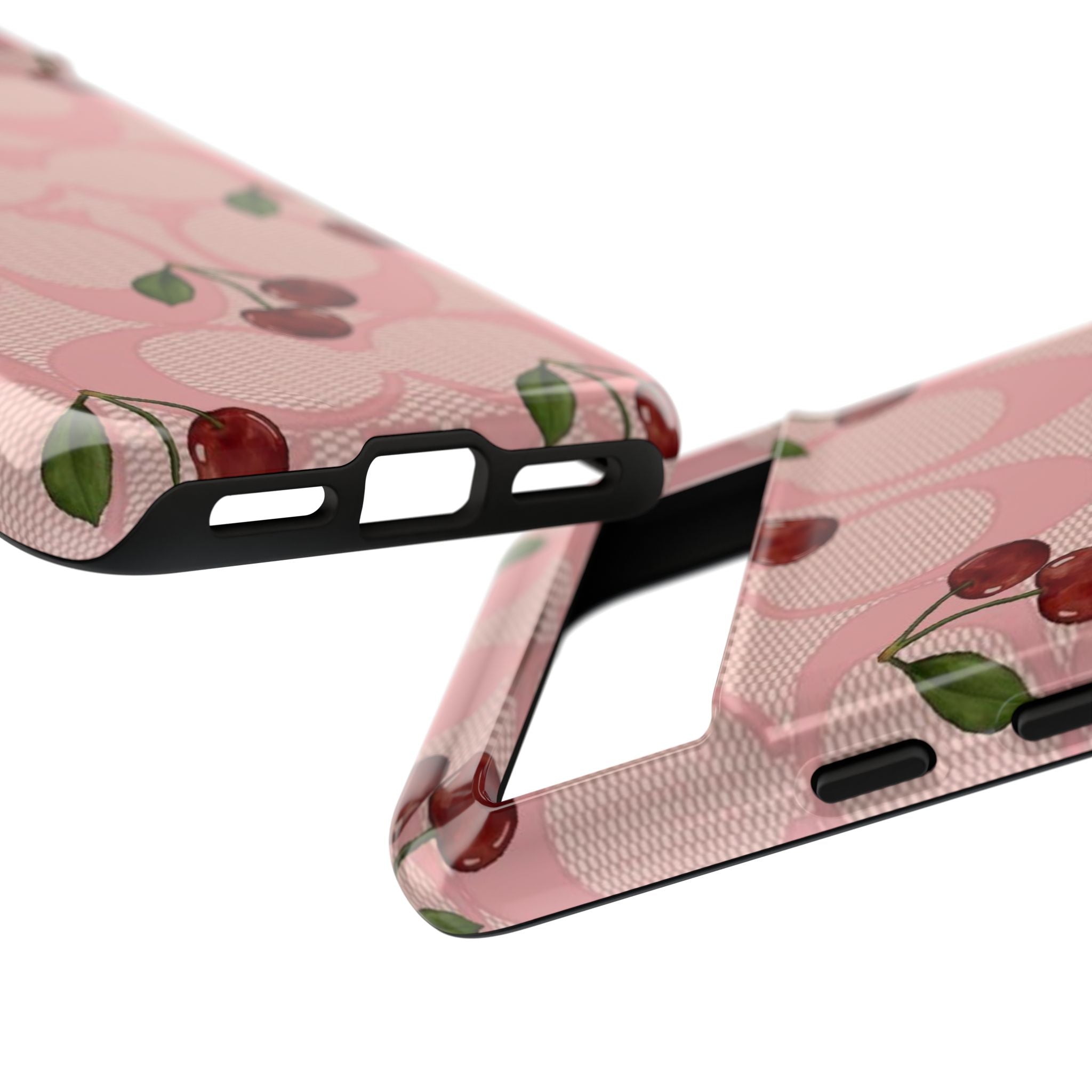 Cherry Pattern Magnetic Clear Impact Case | Phone Cover, Eco-friendly, Gift for Teens, Stylish Protection, Cherry Lovers