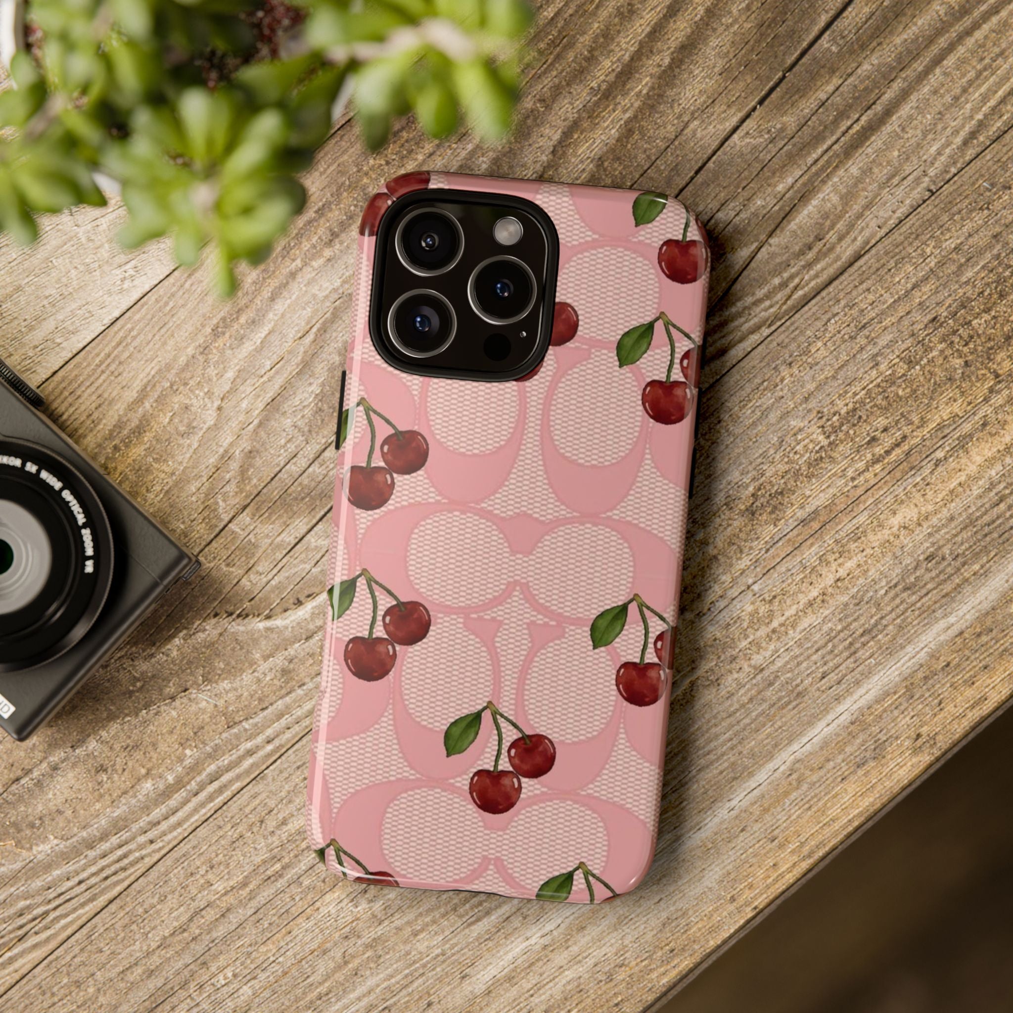 Cherry Pattern Magnetic Clear Impact Case | Phone Cover, Eco-friendly, Gift for Teens, Stylish Protection, Cherry Lovers