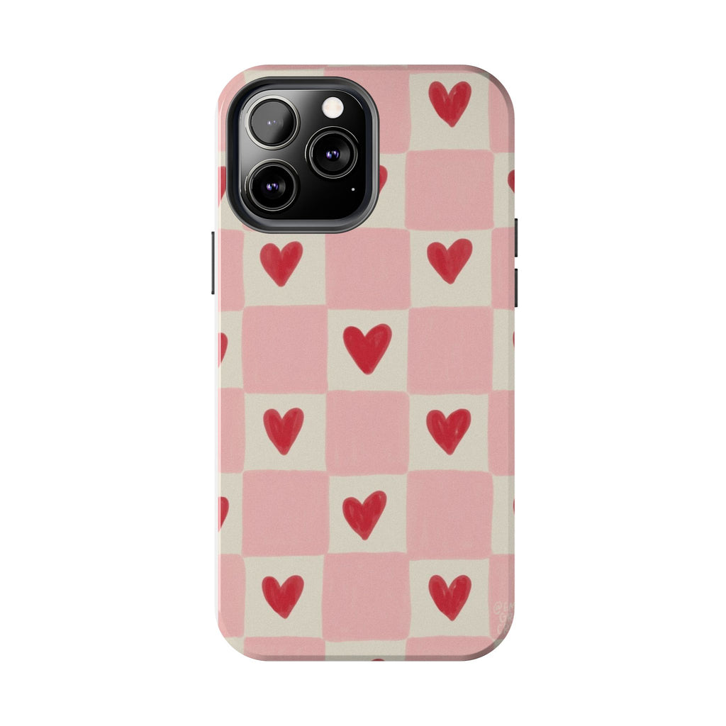 Love-Patterned Tough Phone Case, Heart Design for Essential Protection, Cute Gift for Her, Valentine's Day, Birthday, Everyday Use