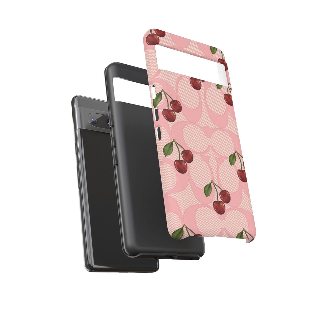 Cherry Pattern Magnetic Clear Impact Case | Phone Cover, Eco-friendly, Gift for Teens, Stylish Protection, Cherry Lovers