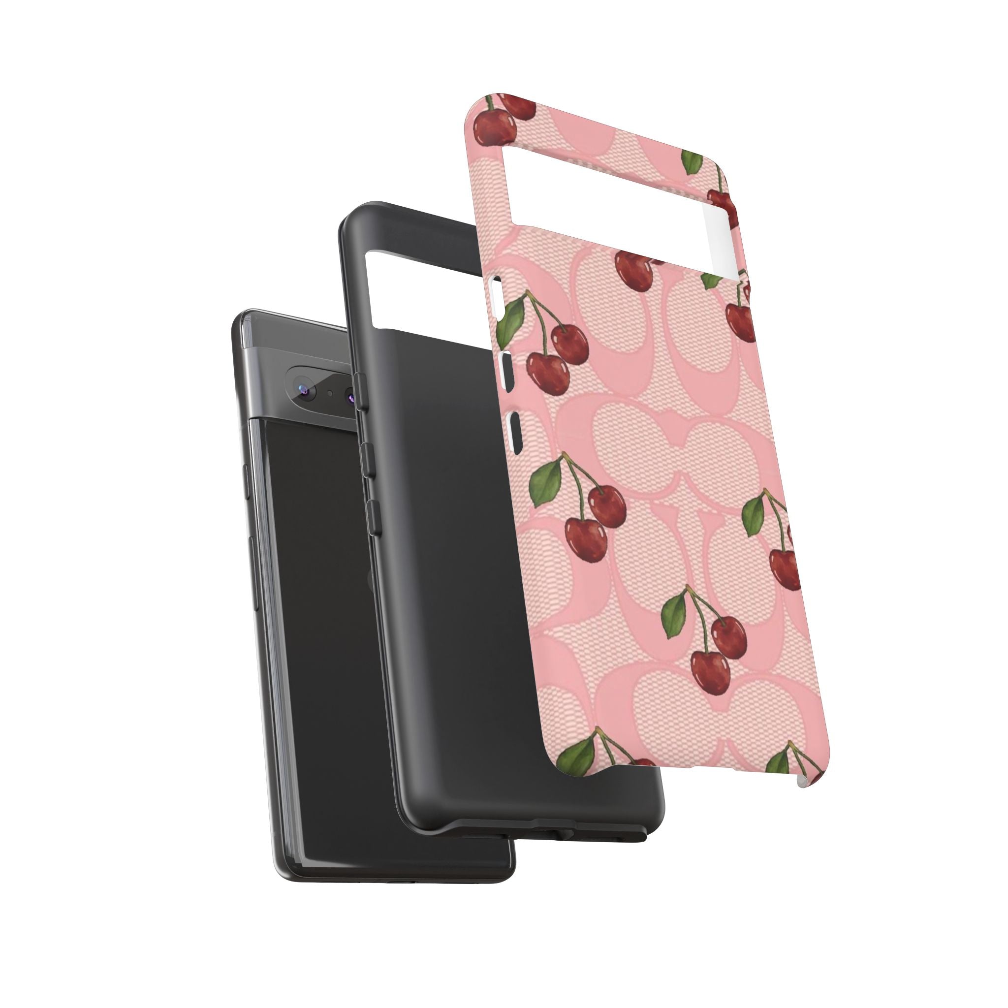 Cherry Pattern Magnetic Clear Impact Case | Phone Cover, Eco-friendly, Gift for Teens, Stylish Protection, Cherry Lovers