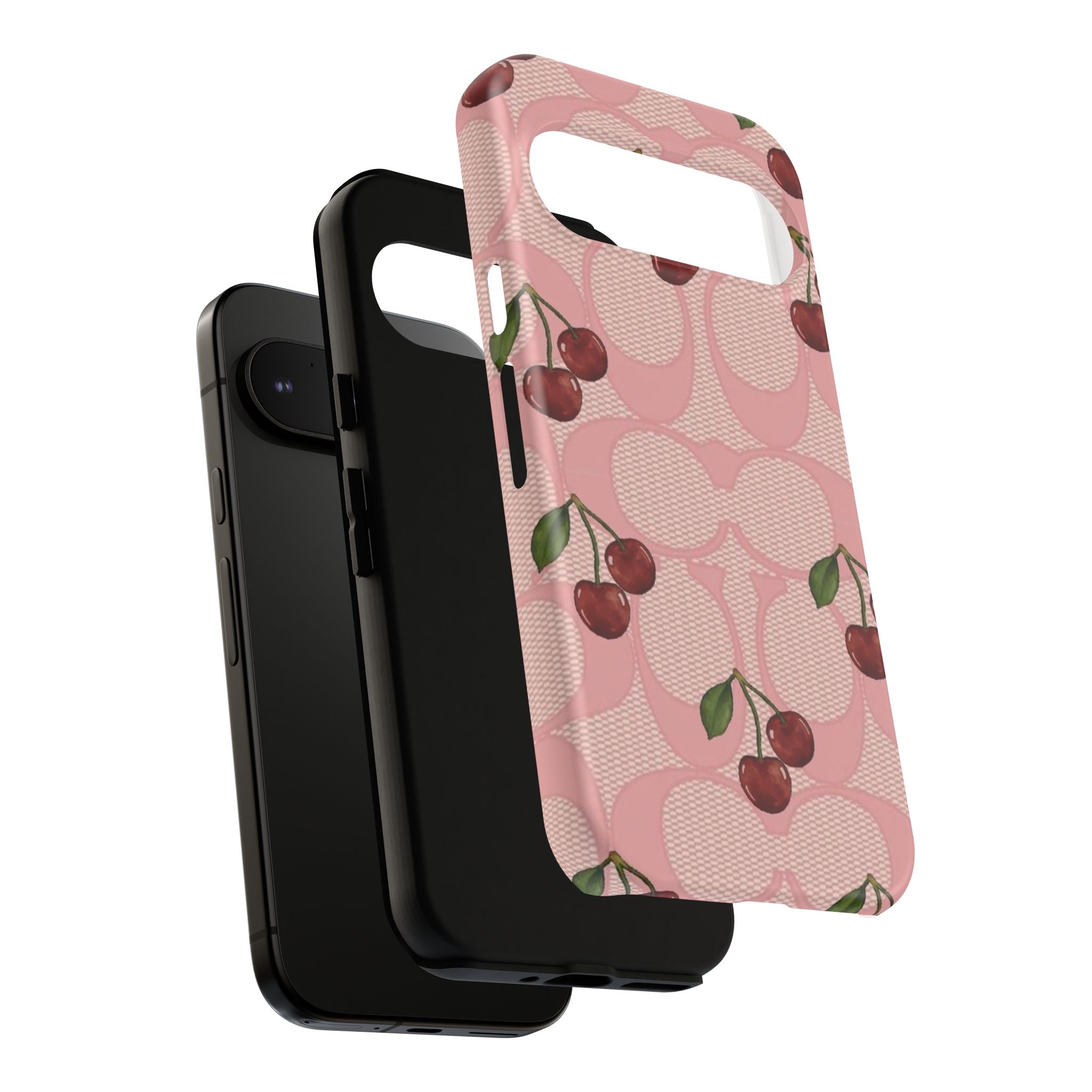 Cherry Pattern Magnetic Clear Impact Case | Phone Cover, Eco-friendly, Gift for Teens, Stylish Protection, Cherry Lovers