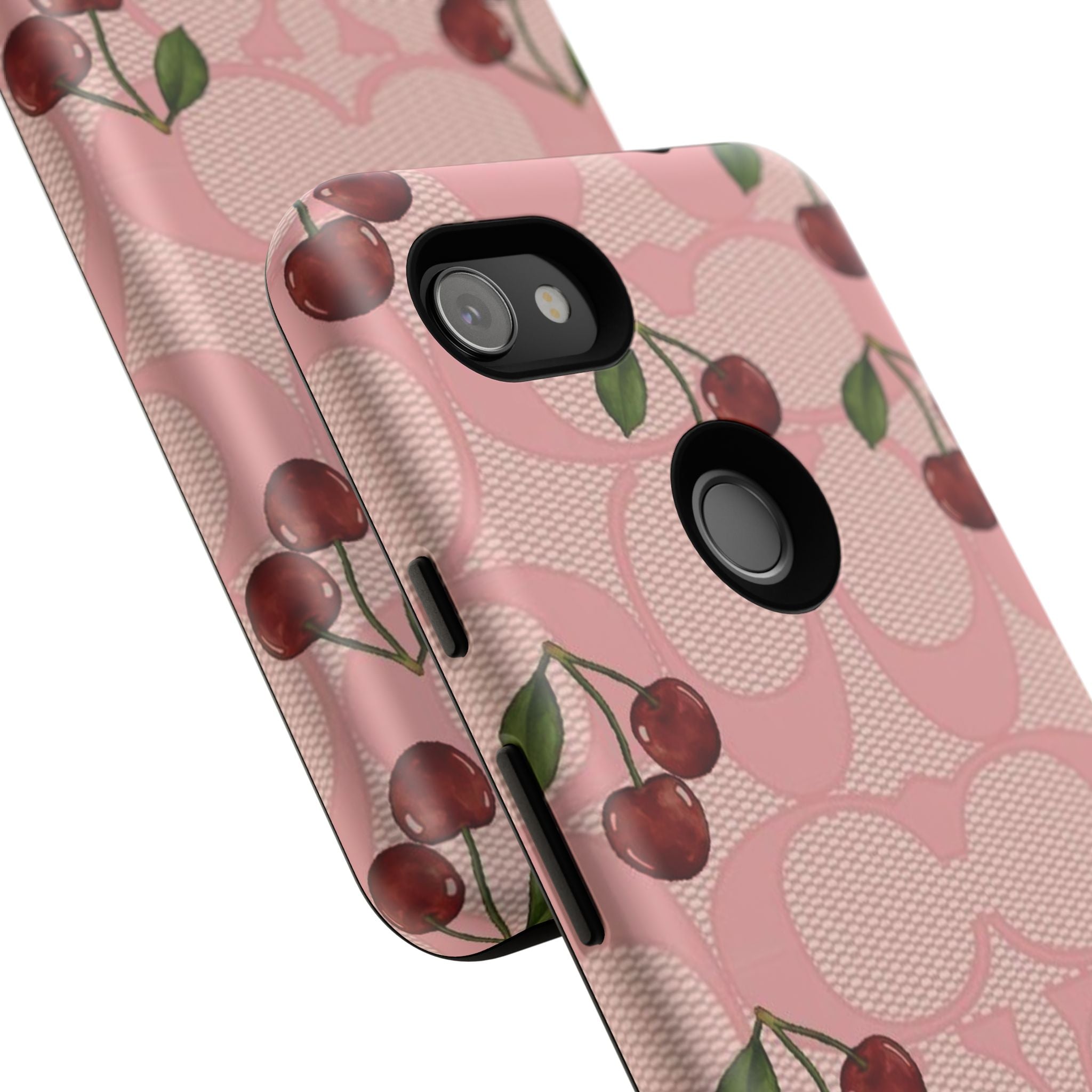 Cherry Pattern Magnetic Clear Impact Case | Phone Cover, Eco-friendly, Gift for Teens, Stylish Protection, Cherry Lovers