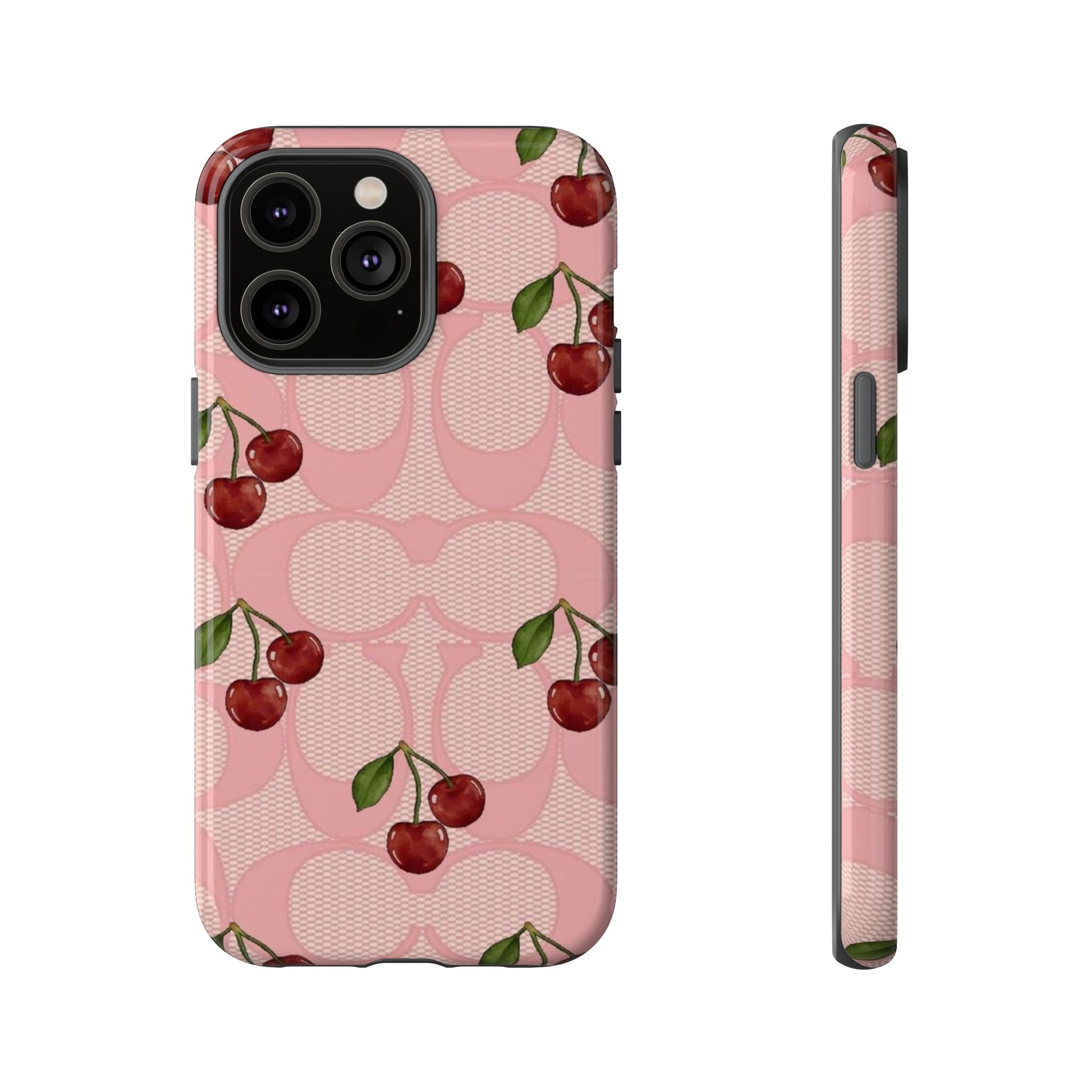 Cherry Pattern Magnetic Clear Impact Case | Phone Cover, Eco-friendly, Gift for Teens, Stylish Protection, Cherry Lovers