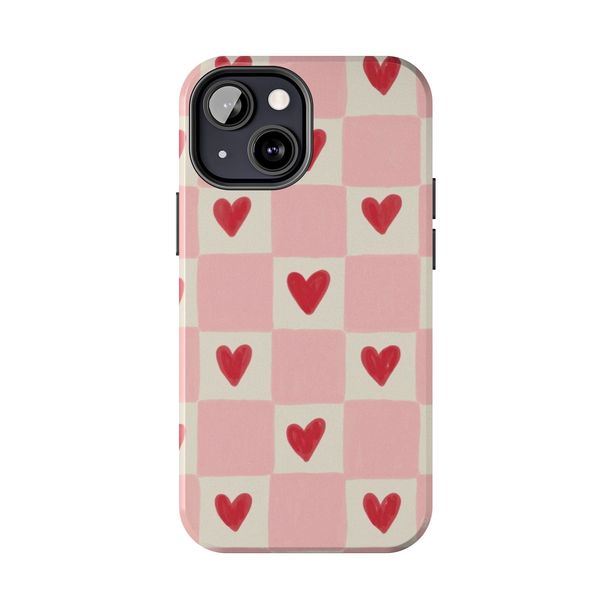 Love-Patterned Tough Phone Case, Heart Design for Essential Protection, Cute Gift for Her, Valentine's Day, Birthday, Everyday Use