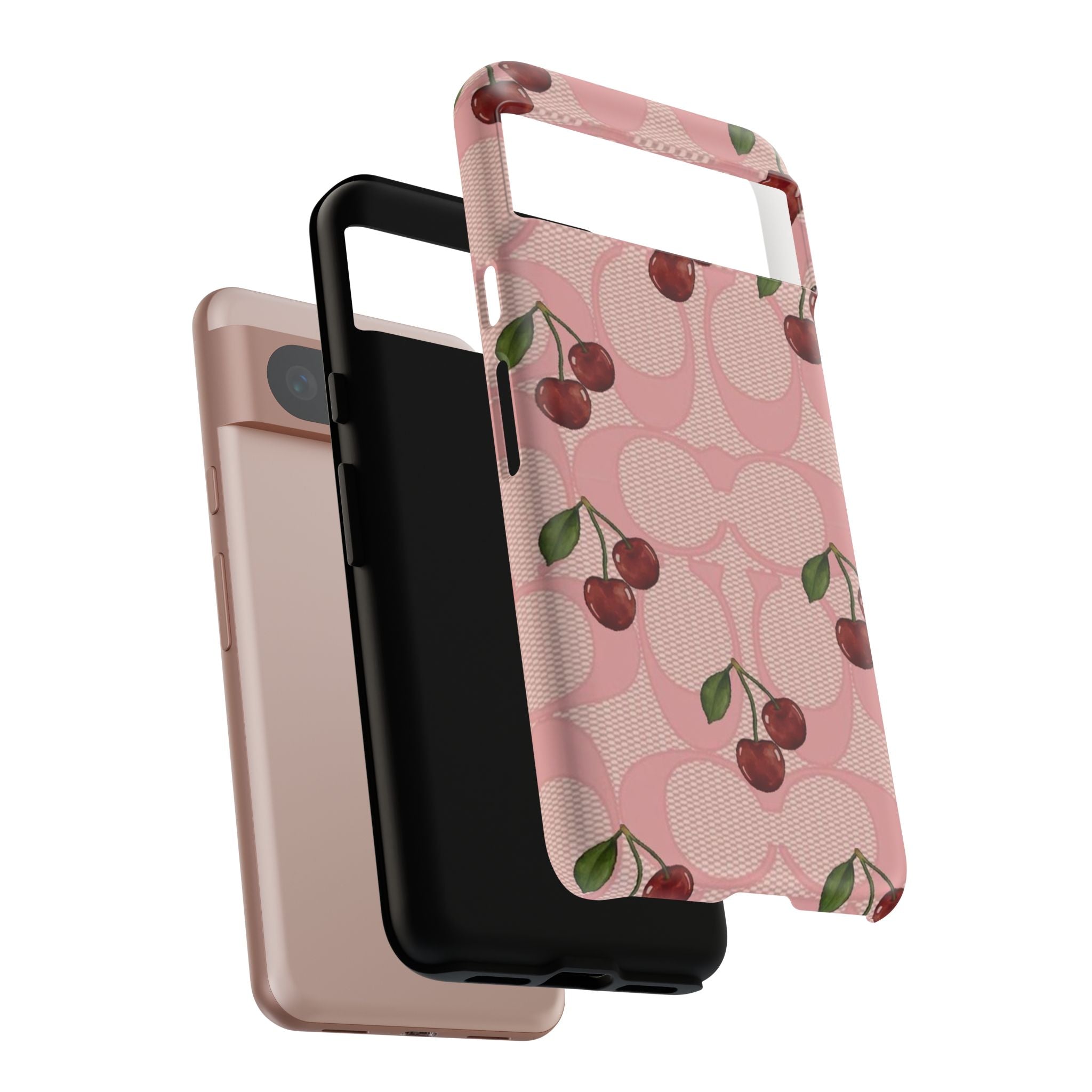 Cherry Pattern Magnetic Clear Impact Case | Phone Cover, Eco-friendly, Gift for Teens, Stylish Protection, Cherry Lovers
