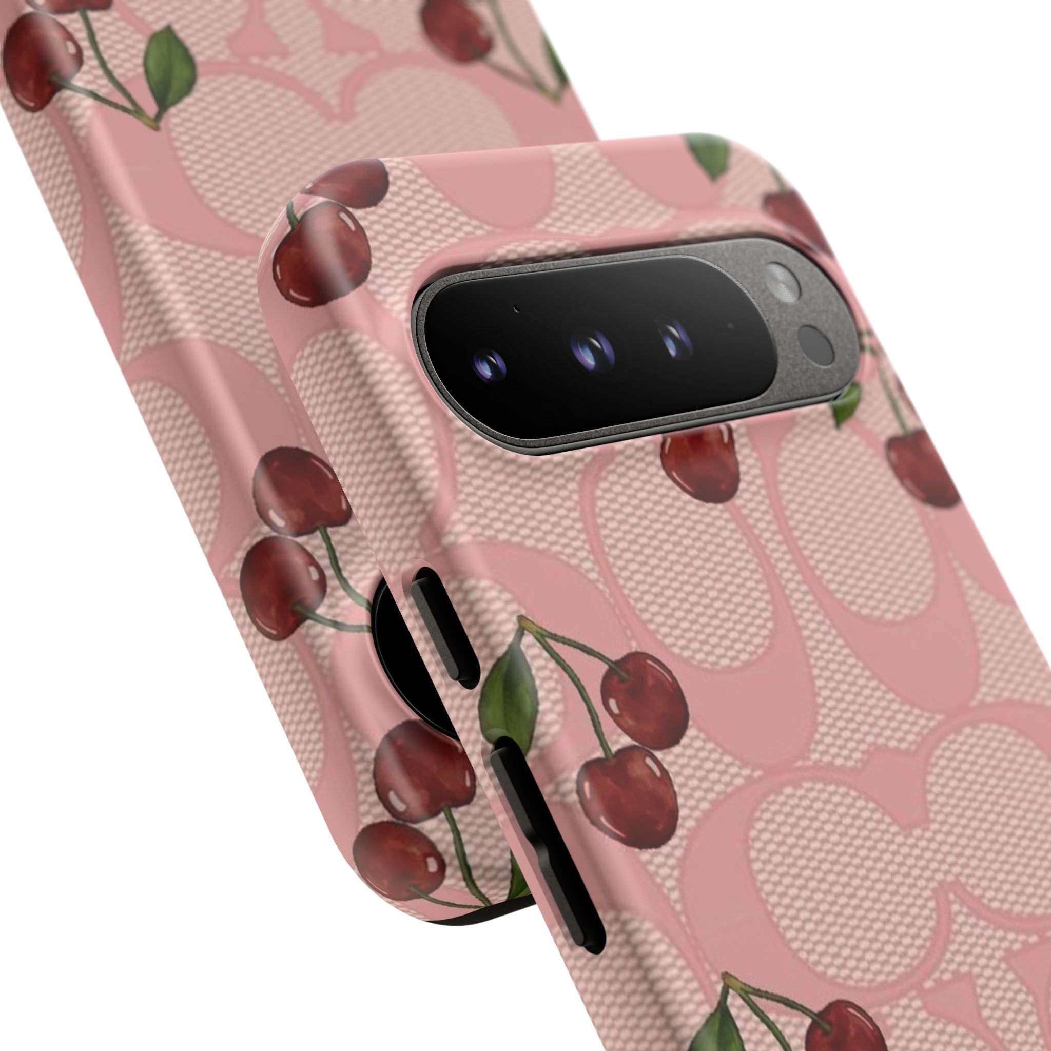Cherry Pattern Magnetic Clear Impact Case | Phone Cover, Eco-friendly, Gift for Teens, Stylish Protection, Cherry Lovers