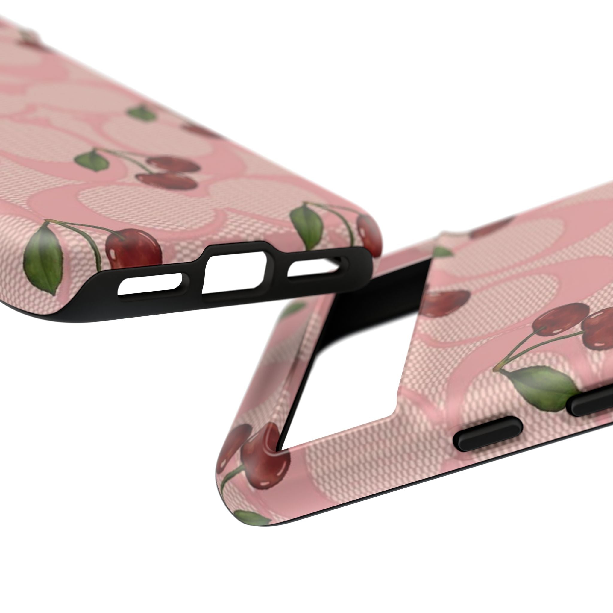 Cherry Pattern Magnetic Clear Impact Case | Phone Cover, Eco-friendly, Gift for Teens, Stylish Protection, Cherry Lovers