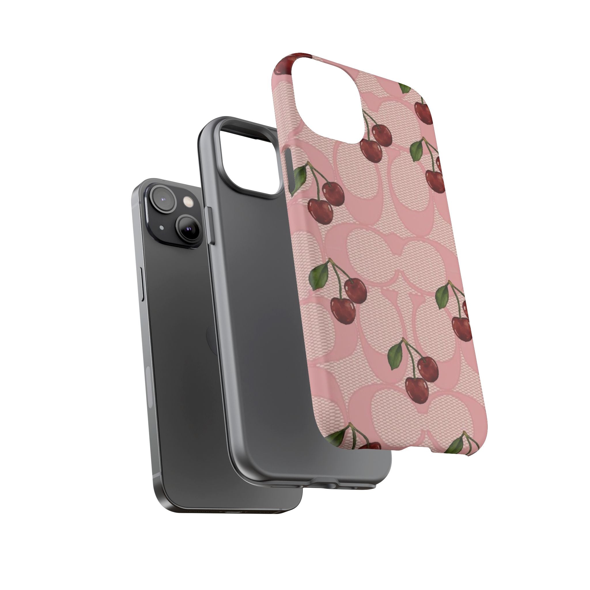 Cherry Pattern Magnetic Clear Impact Case | Phone Cover, Eco-friendly, Gift for Teens, Stylish Protection, Cherry Lovers