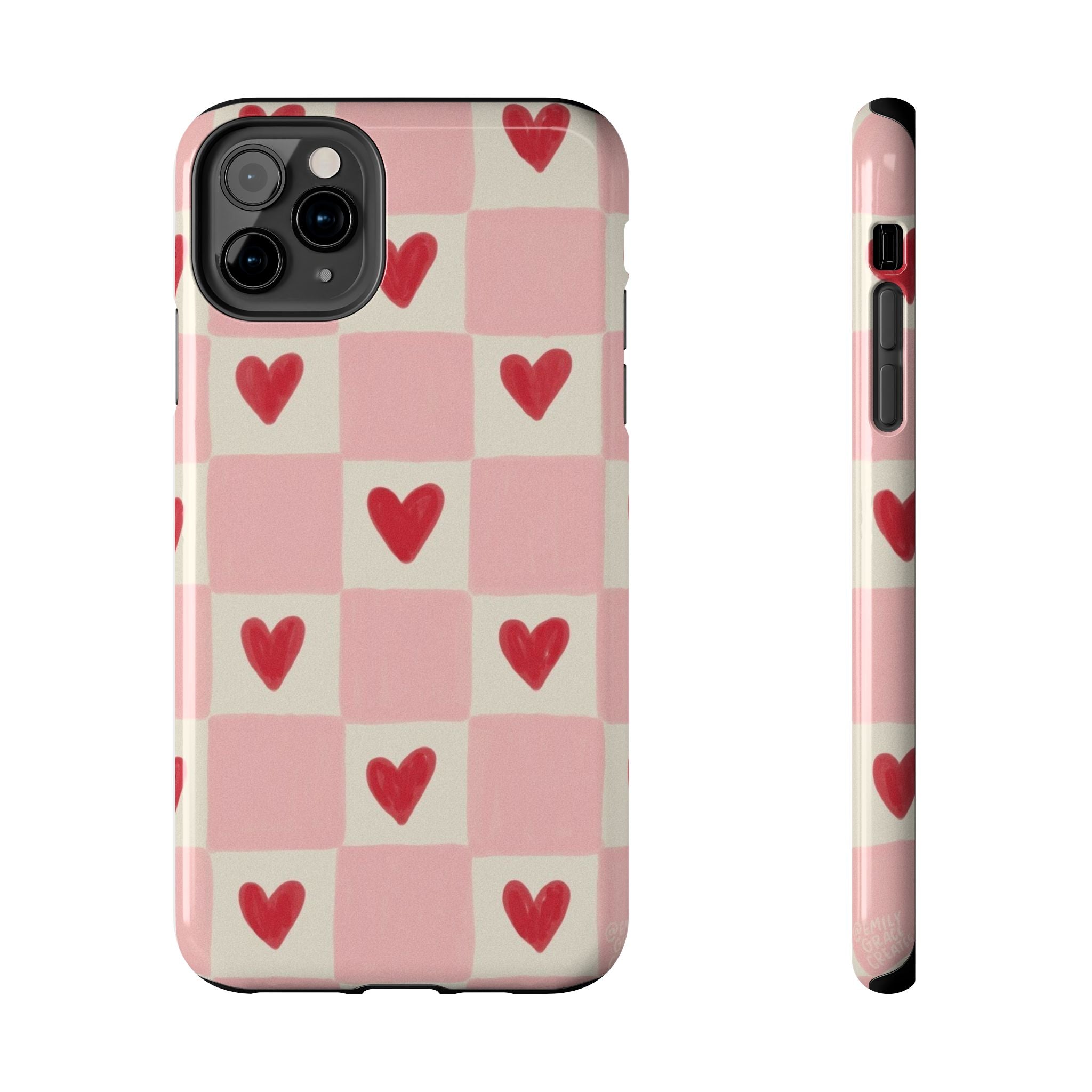 Love-Patterned Tough Phone Case, Heart Design for Essential Protection, Cute Gift for Her, Valentine's Day, Birthday, Everyday Use