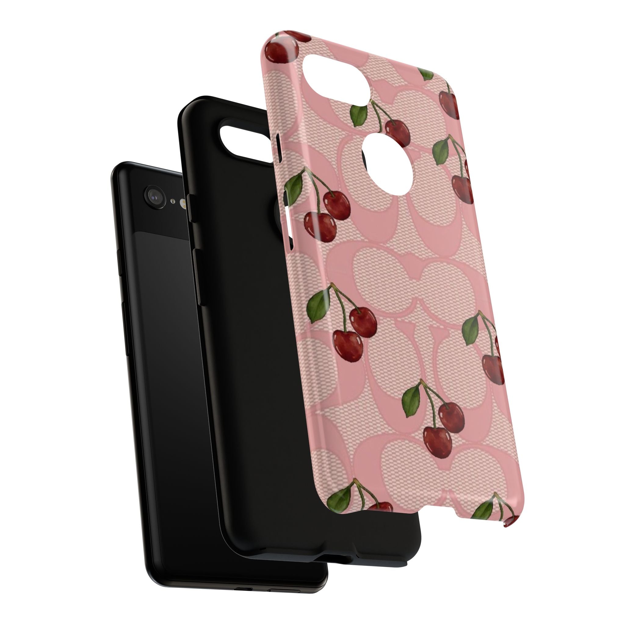 Cherry Pattern Magnetic Clear Impact Case | Phone Cover, Eco-friendly, Gift for Teens, Stylish Protection, Cherry Lovers