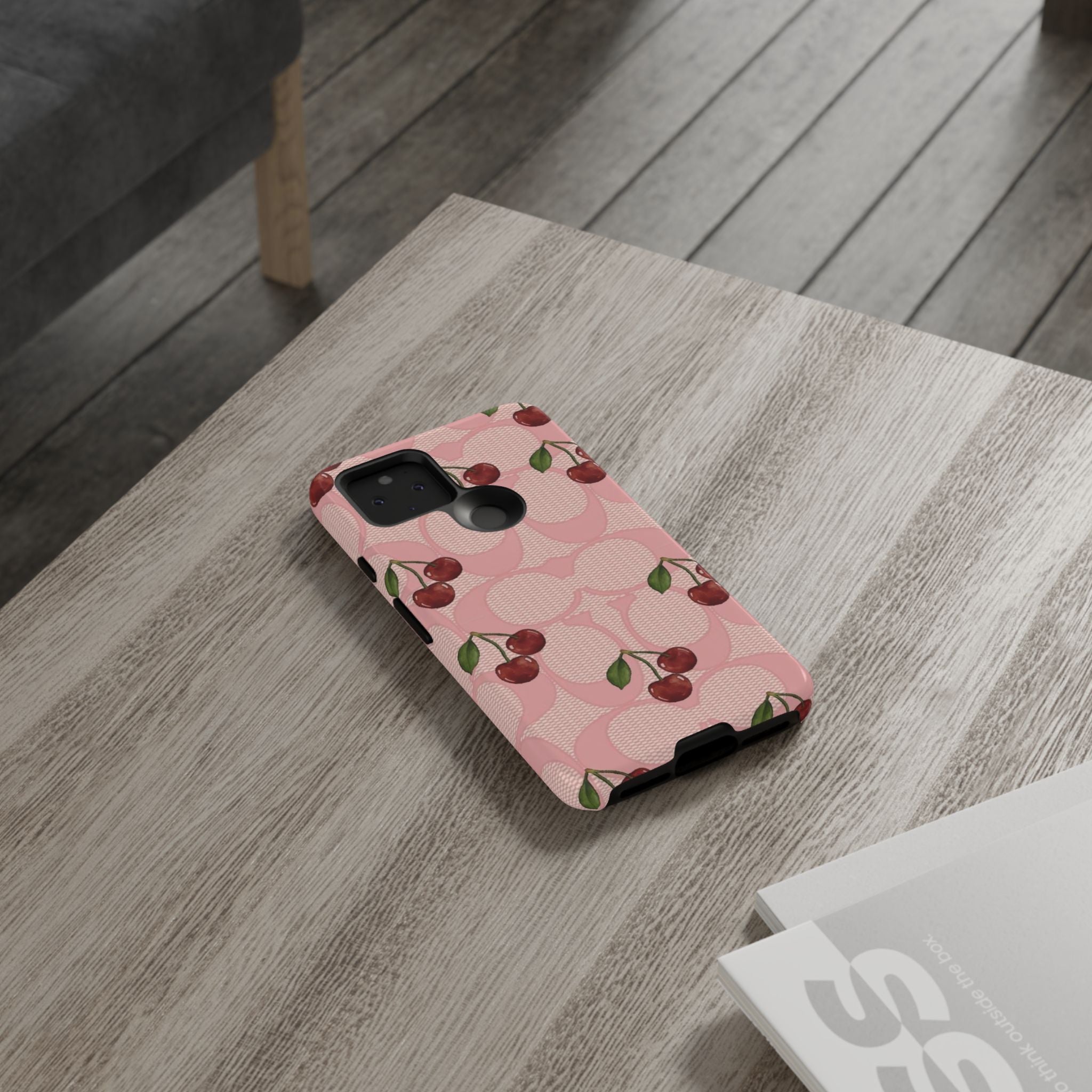 Cherry Pattern Magnetic Clear Impact Case | Phone Cover, Eco-friendly, Gift for Teens, Stylish Protection, Cherry Lovers