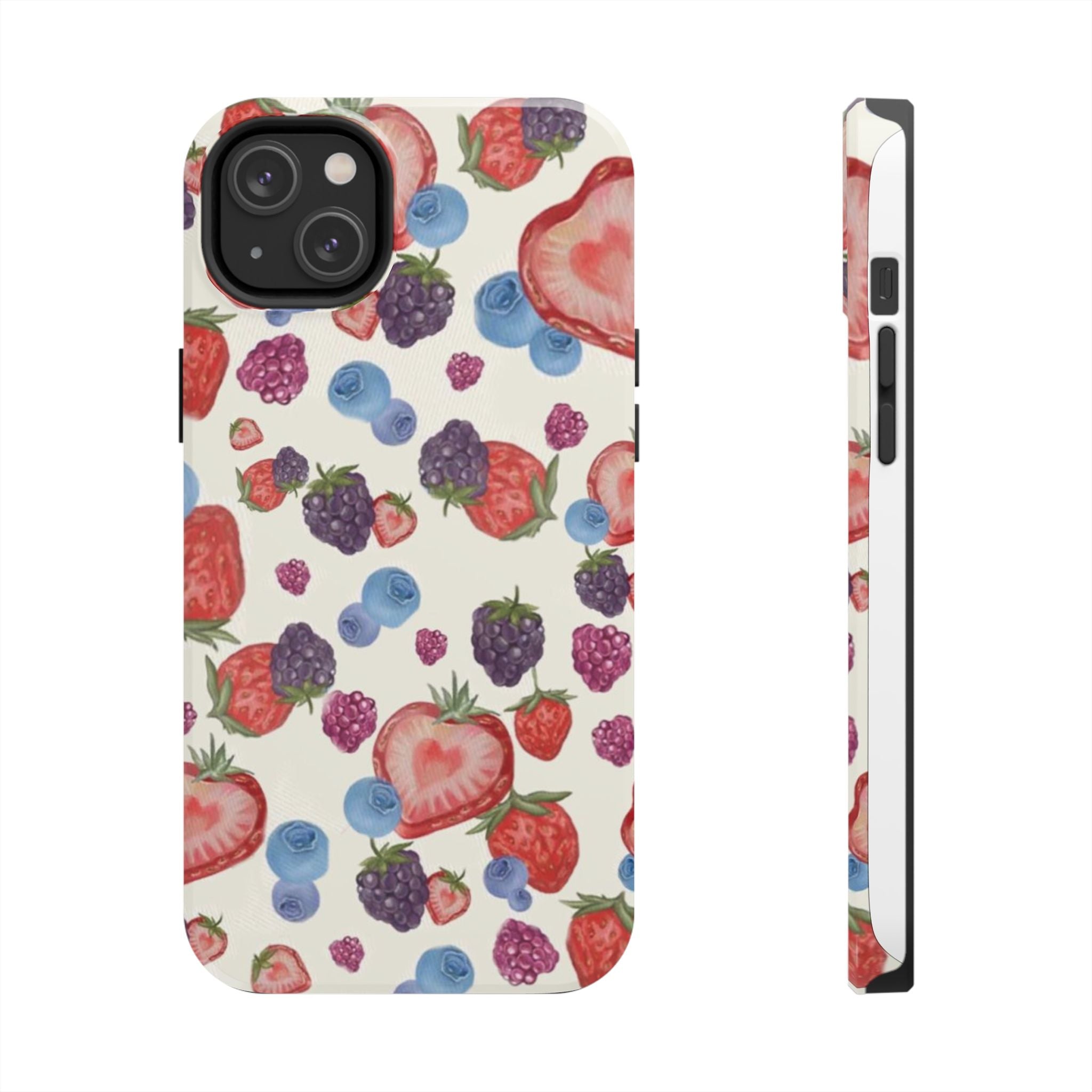 Vibrant Berry Pattern Phone Case | Tough Phone Cases, Floral Phone Cover, Berry Design, Gifts for Her, Summer Accessory