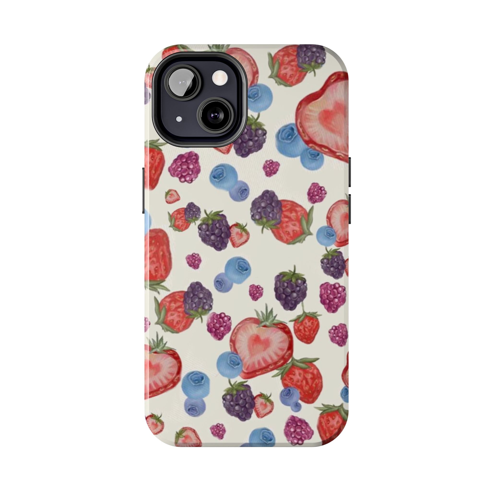 Vibrant Berry Pattern Phone Case | Tough Phone Cases, Floral Phone Cover, Berry Design, Gifts for Her, Summer Accessory