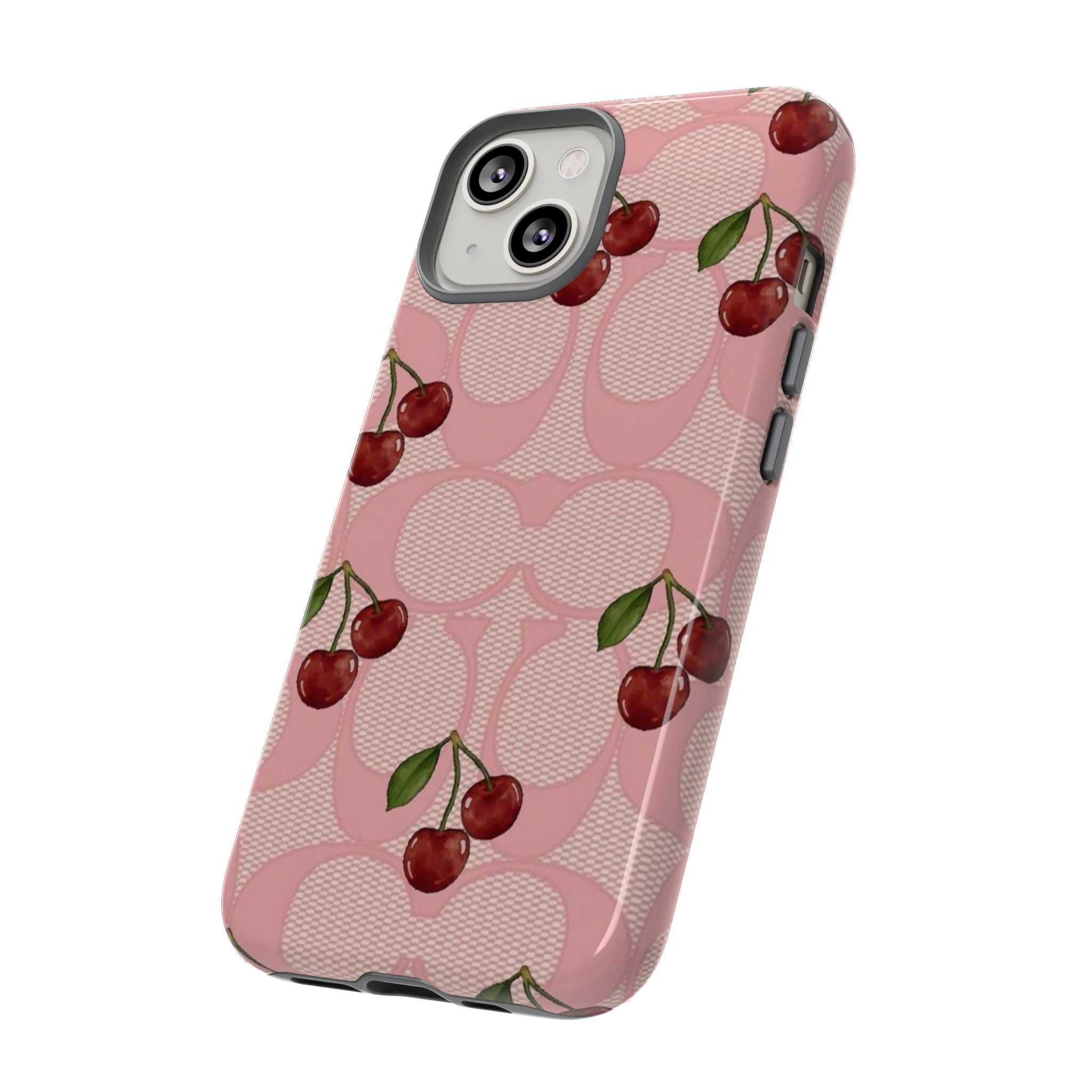Cherry Pattern Magnetic Clear Impact Case | Phone Cover, Eco-friendly, Gift for Teens, Stylish Protection, Cherry Lovers