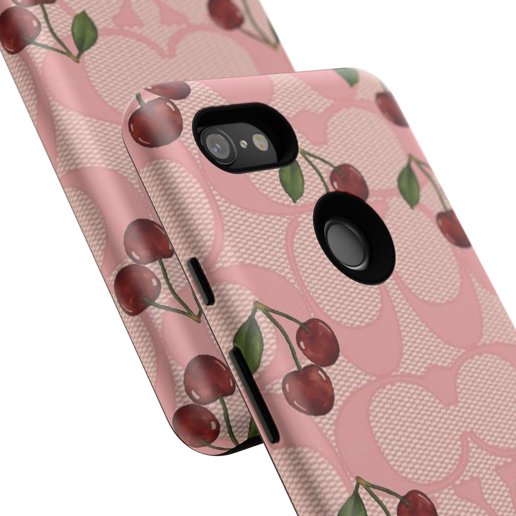 Cherry Pattern Magnetic Clear Impact Case | Phone Cover, Eco-friendly, Gift for Teens, Stylish Protection, Cherry Lovers