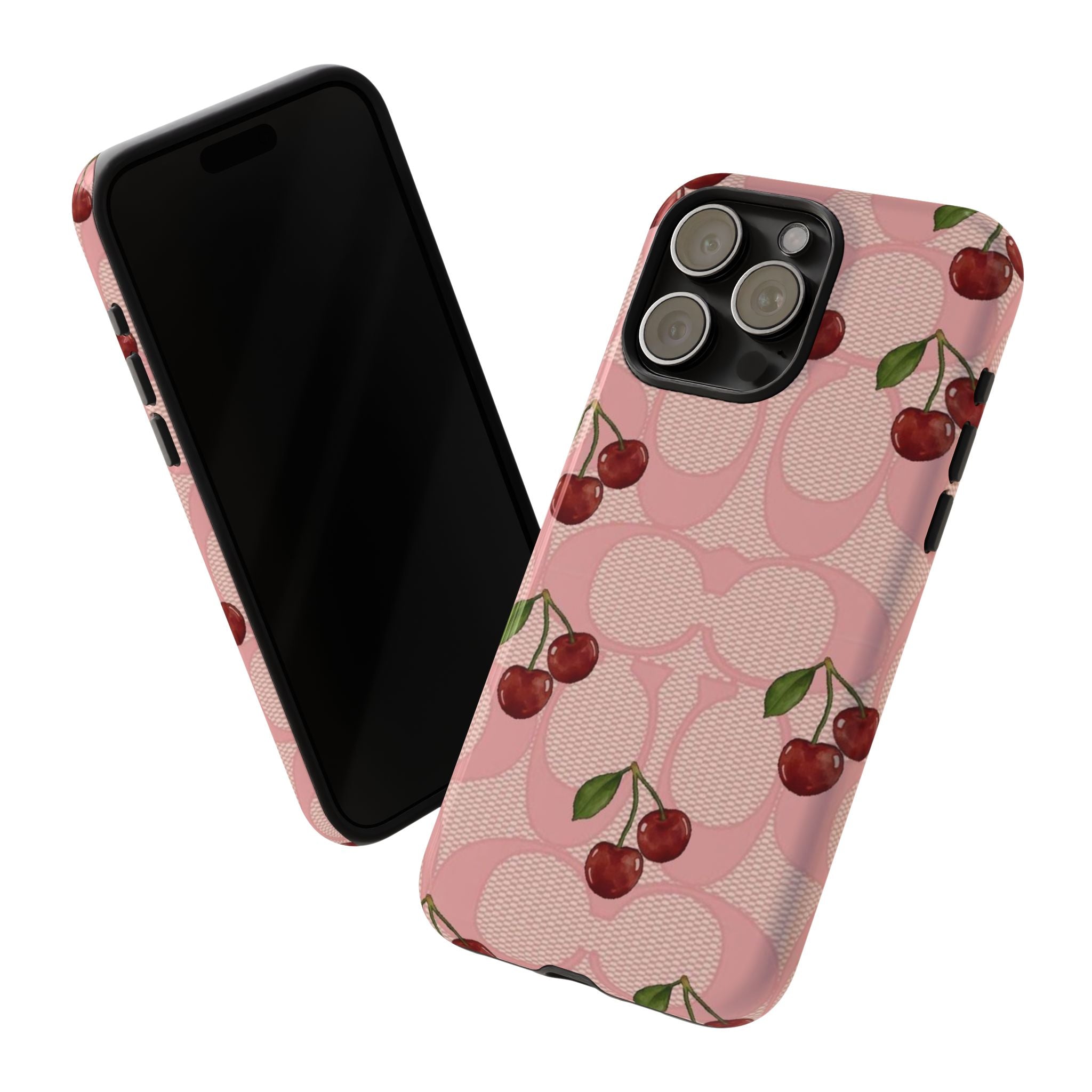 Cherry Pattern Magnetic Clear Impact Case | Phone Cover, Eco-friendly, Gift for Teens, Stylish Protection, Cherry Lovers