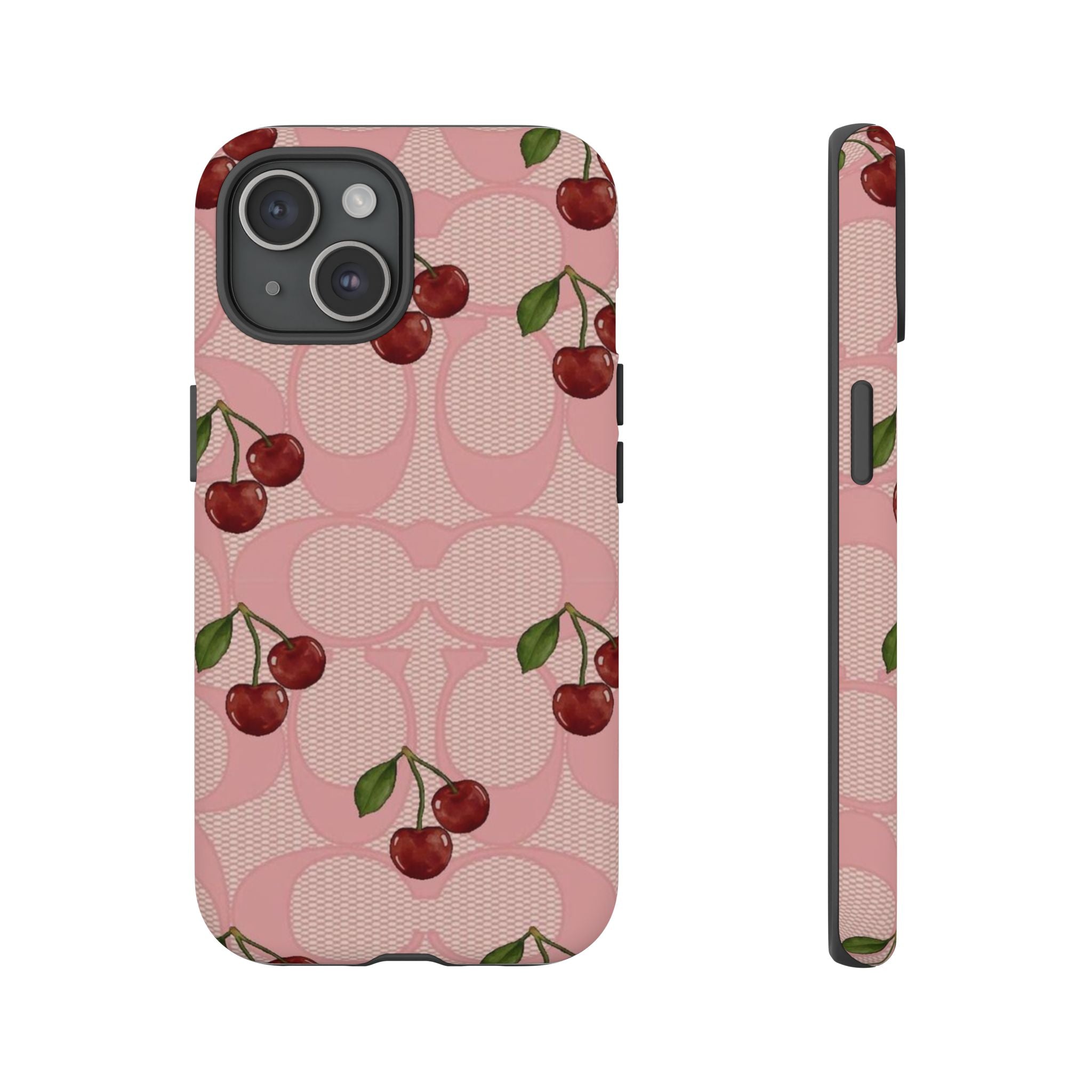 Cherry Pattern Magnetic Clear Impact Case | Phone Cover, Eco-friendly, Gift for Teens, Stylish Protection, Cherry Lovers