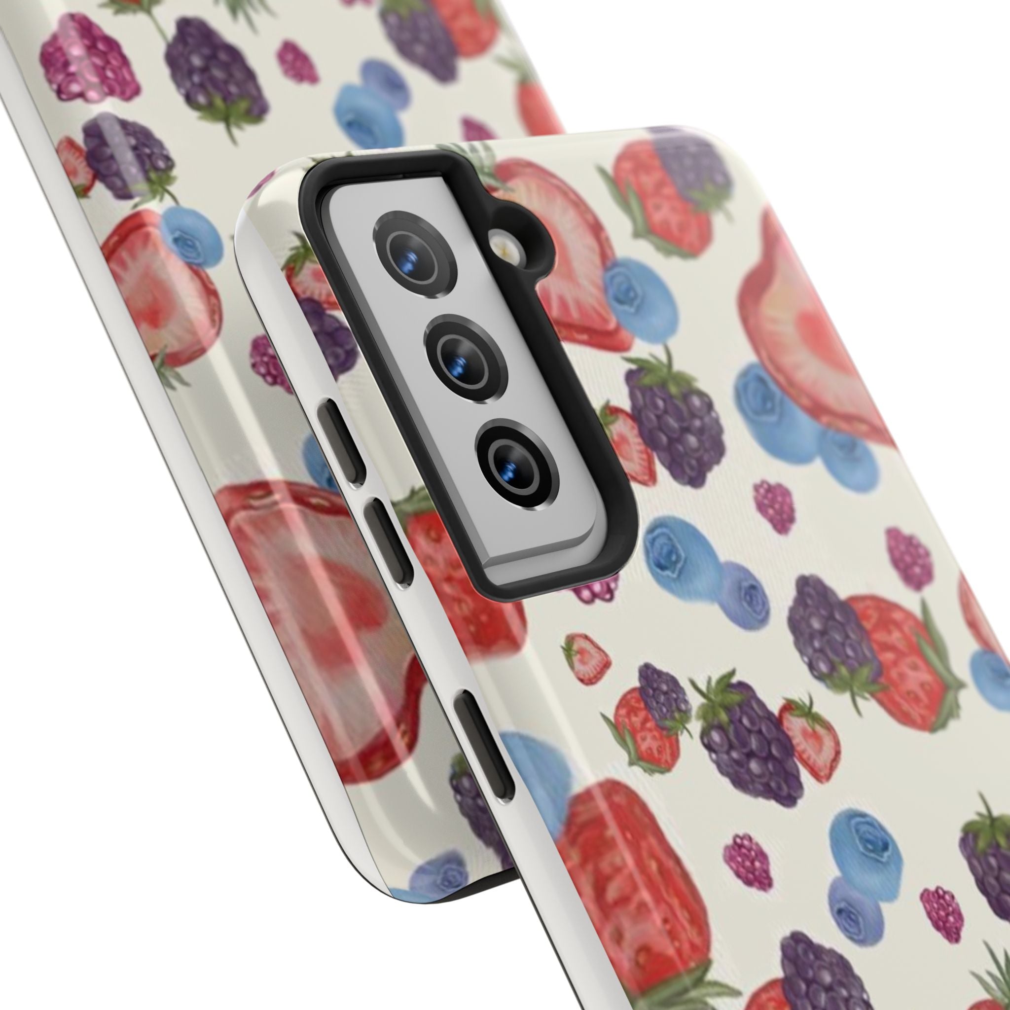 Vibrant Berry Pattern Phone Case | Tough Phone Cases, Floral Phone Cover, Berry Design, Gifts for Her, Summer Accessory