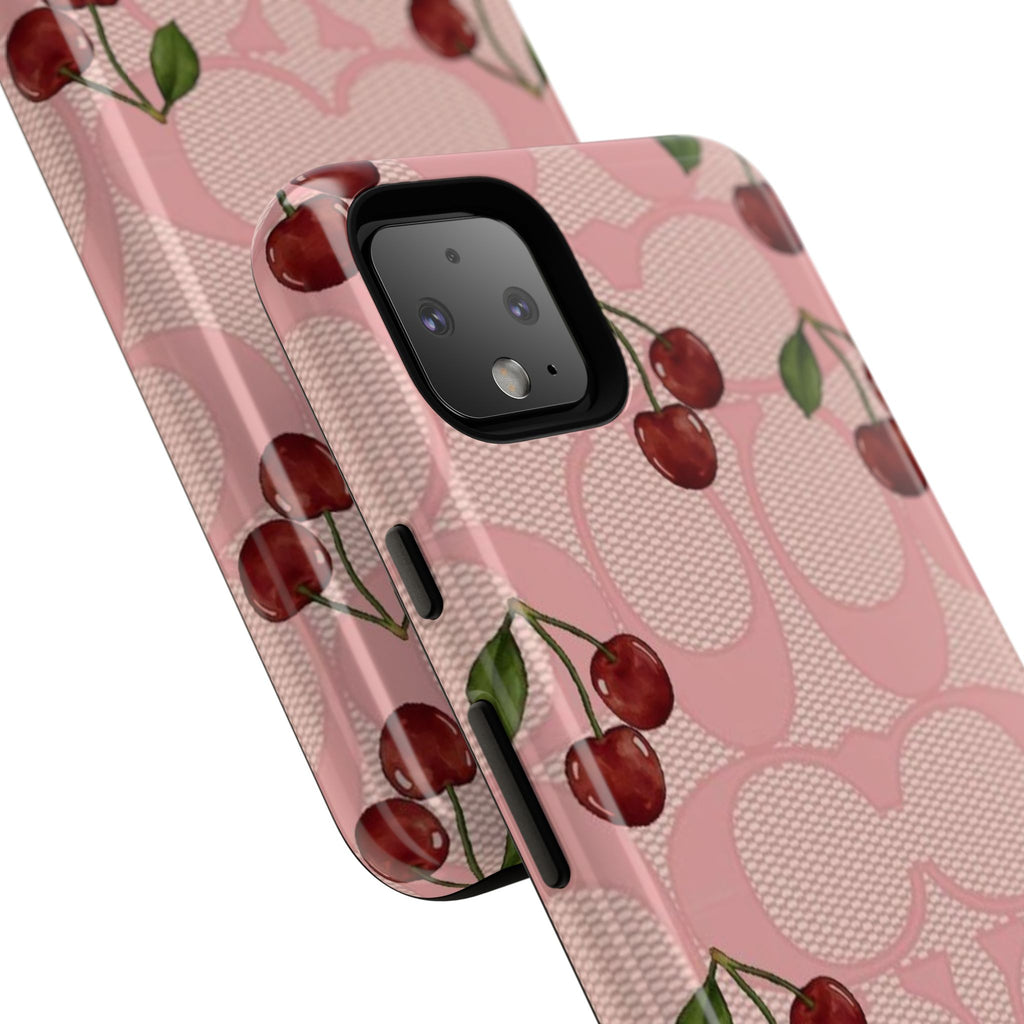 Cherry Pattern Magnetic Clear Impact Case | Phone Cover, Eco-friendly, Gift for Teens, Stylish Protection, Cherry Lovers