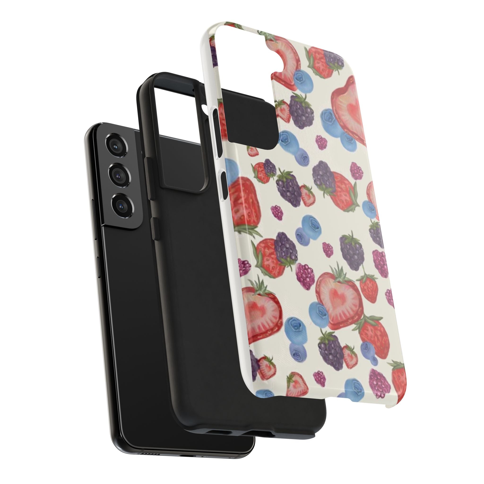 Vibrant Berry Pattern Phone Case | Tough Phone Cases, Floral Phone Cover, Berry Design, Gifts for Her, Summer Accessory