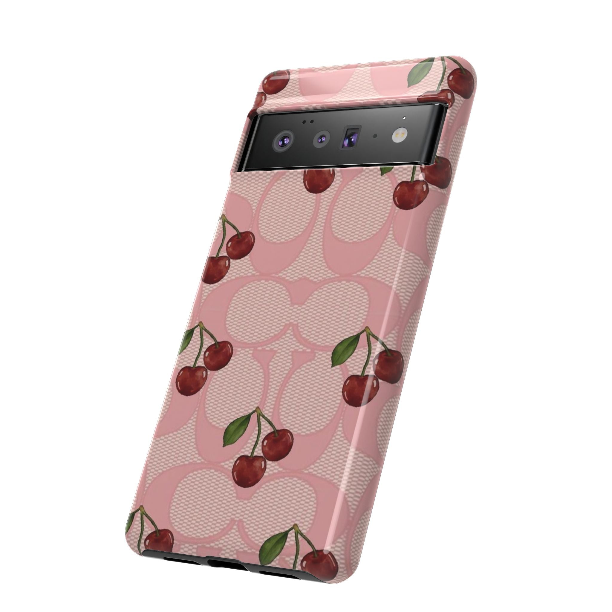 Cherry Pattern Magnetic Clear Impact Case | Phone Cover, Eco-friendly, Gift for Teens, Stylish Protection, Cherry Lovers