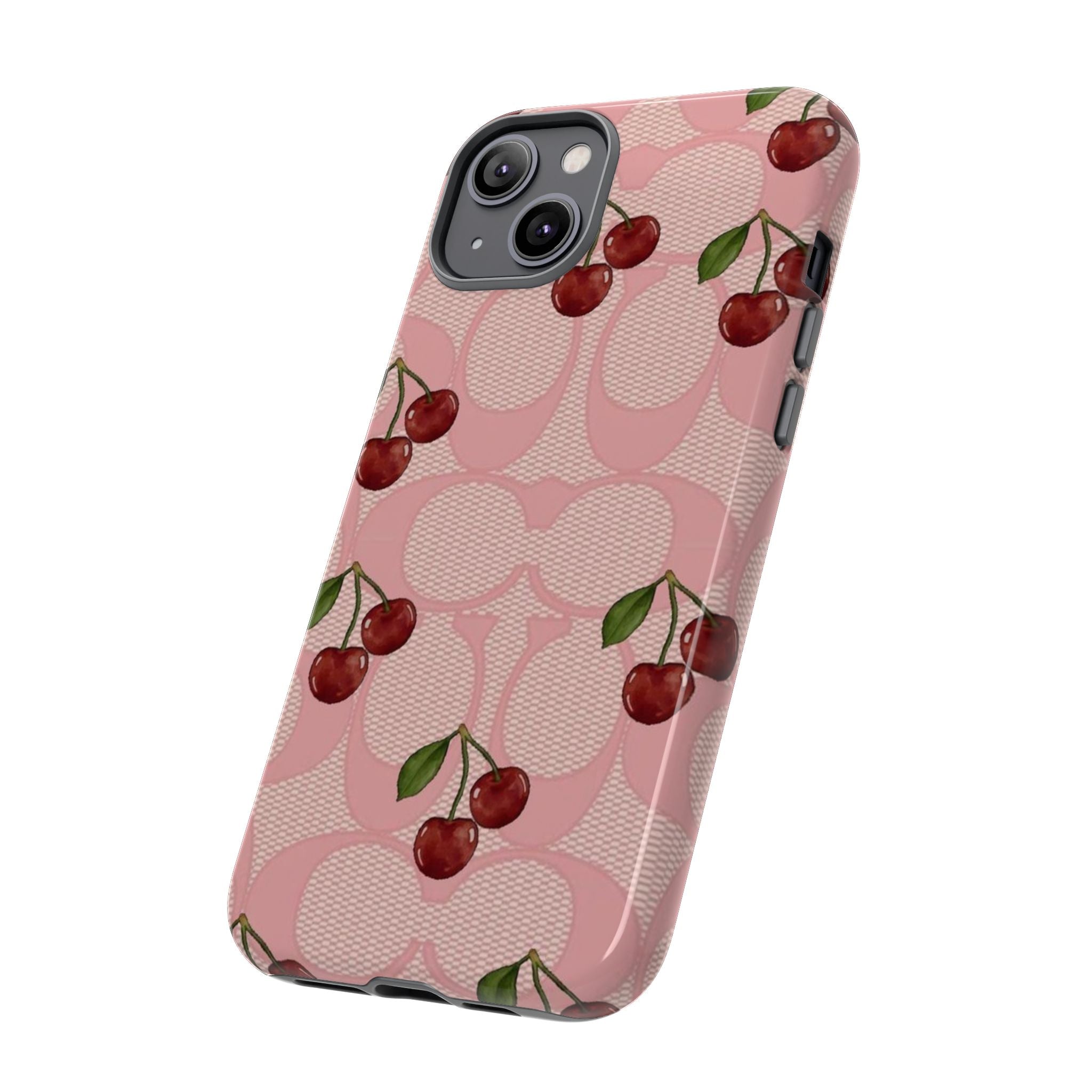 Cherry Pattern Magnetic Clear Impact Case | Phone Cover, Eco-friendly, Gift for Teens, Stylish Protection, Cherry Lovers
