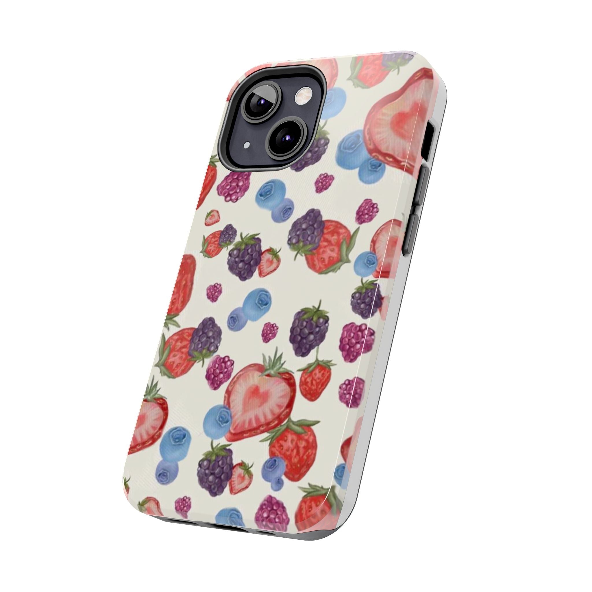 Vibrant Berry Pattern Phone Case | Tough Phone Cases, Floral Phone Cover, Berry Design, Gifts for Her, Summer Accessory