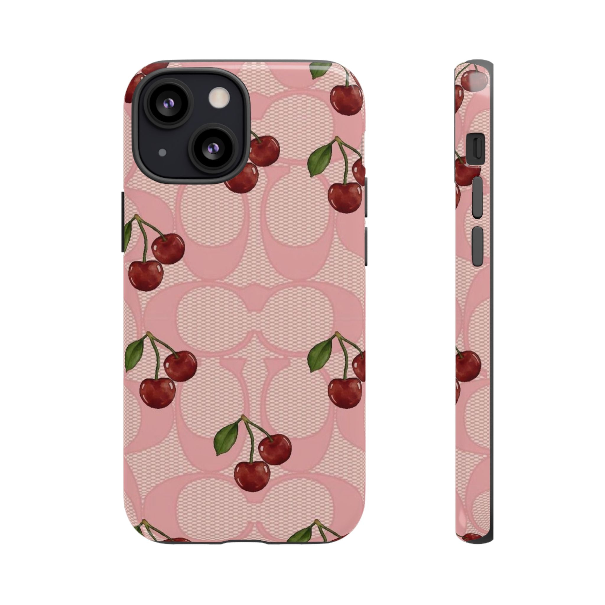 Cherry Pattern Magnetic Clear Impact Case | Phone Cover, Eco-friendly, Gift for Teens, Stylish Protection, Cherry Lovers