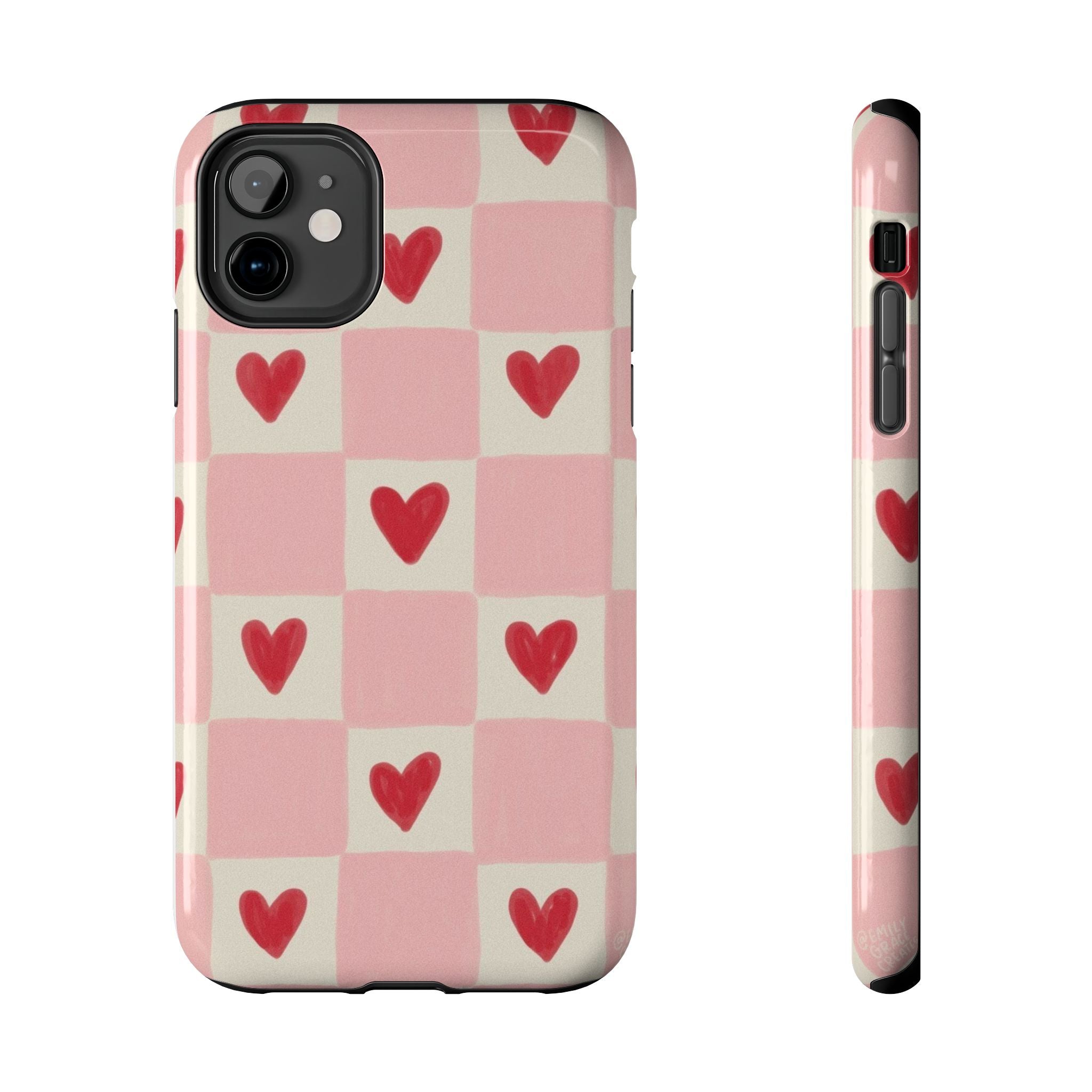 Love-Patterned Tough Phone Case, Heart Design for Essential Protection, Cute Gift for Her, Valentine's Day, Birthday, Everyday Use