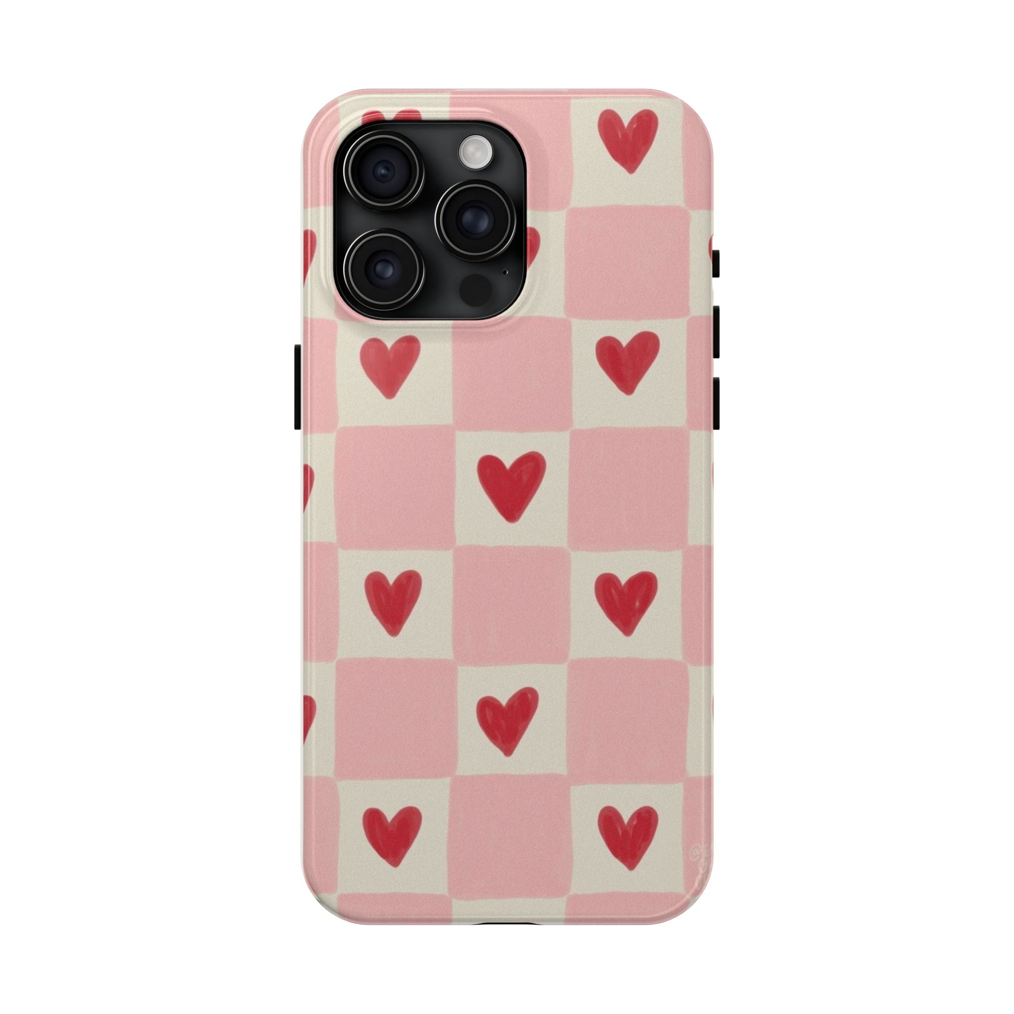 Love-Patterned Tough Phone Case, Heart Design for Essential Protection, Cute Gift for Her, Valentine's Day, Birthday, Everyday Use