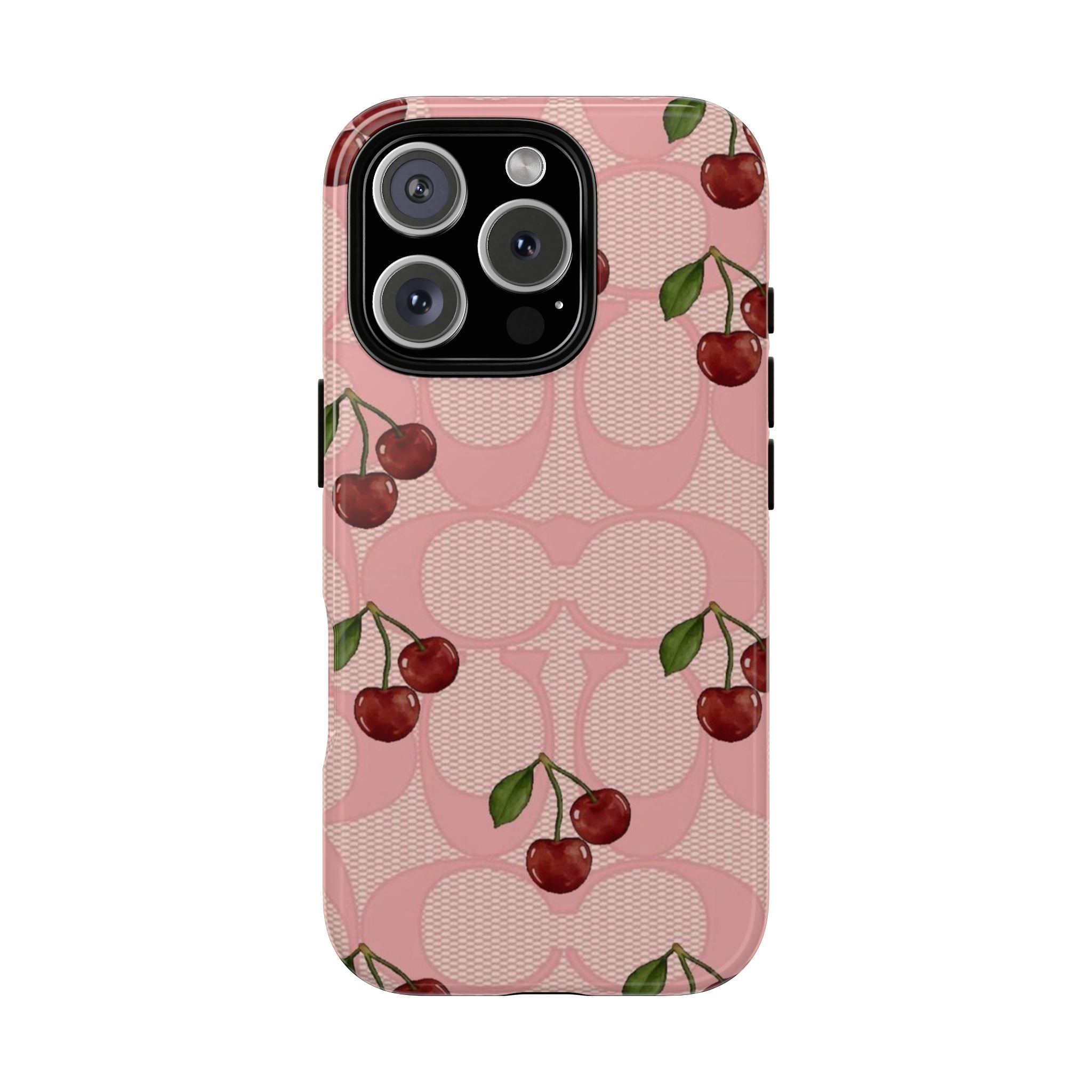 Cherry Pattern Magnetic Clear Impact Case | Phone Cover, Eco-friendly, Gift for Teens, Stylish Protection, Cherry Lovers