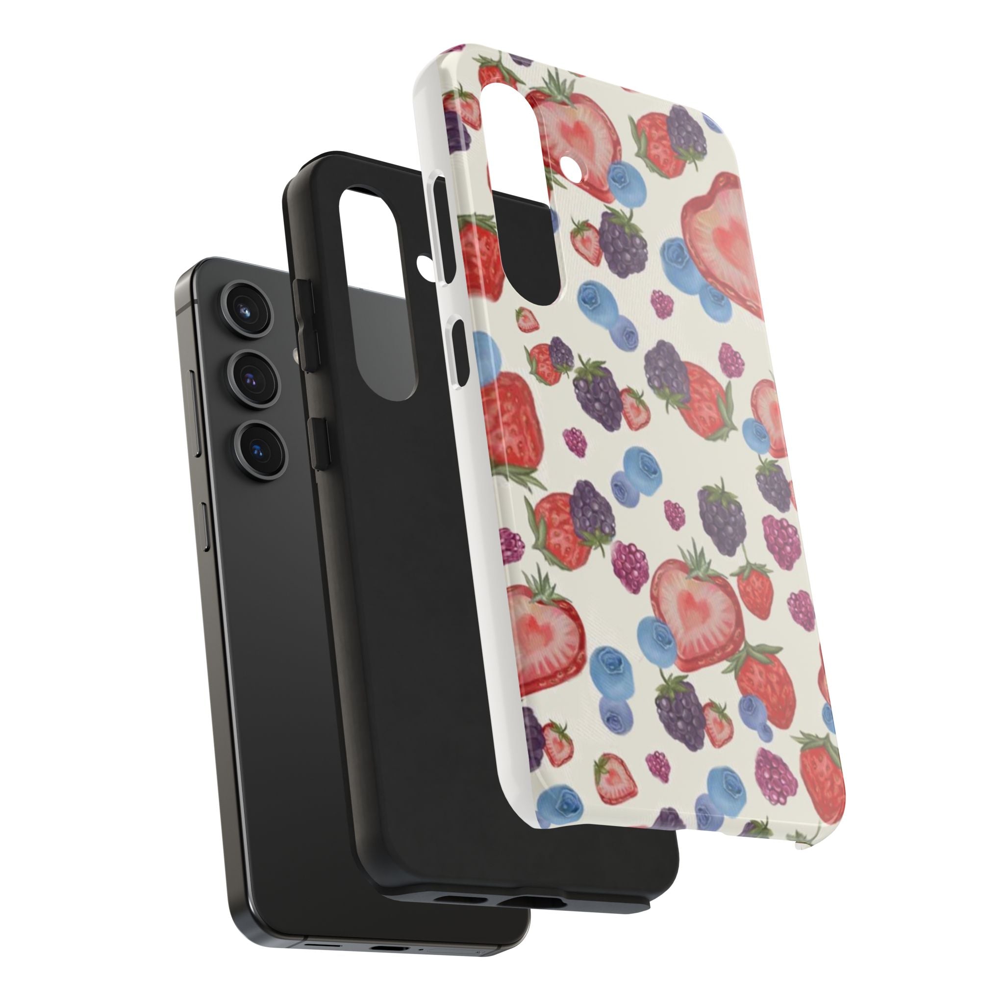 Vibrant Berry Pattern Phone Case | Tough Phone Cases, Floral Phone Cover, Berry Design, Gifts for Her, Summer Accessory