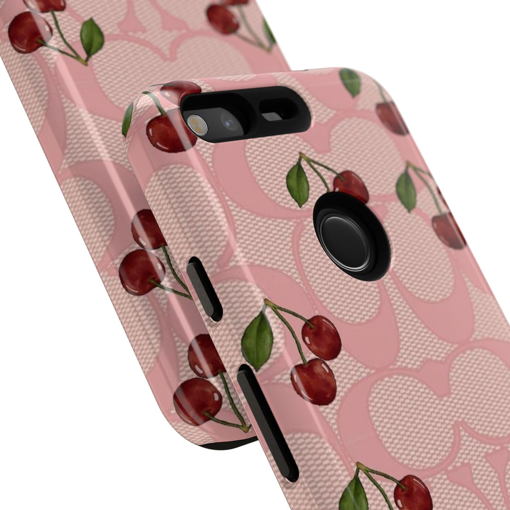 Cherry Pattern Magnetic Clear Impact Case | Phone Cover, Eco-friendly, Gift for Teens, Stylish Protection, Cherry Lovers