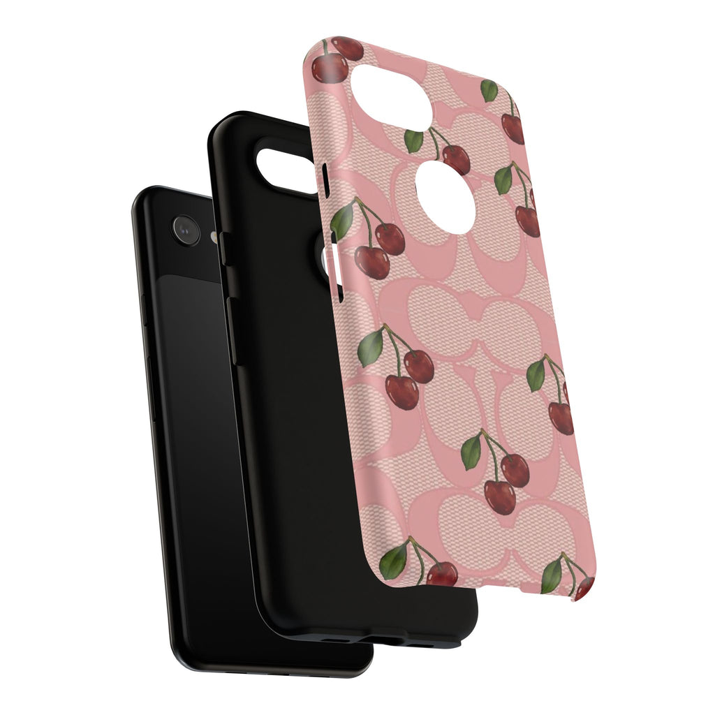 Cherry Pattern Magnetic Clear Impact Case | Phone Cover, Eco-friendly, Gift for Teens, Stylish Protection, Cherry Lovers